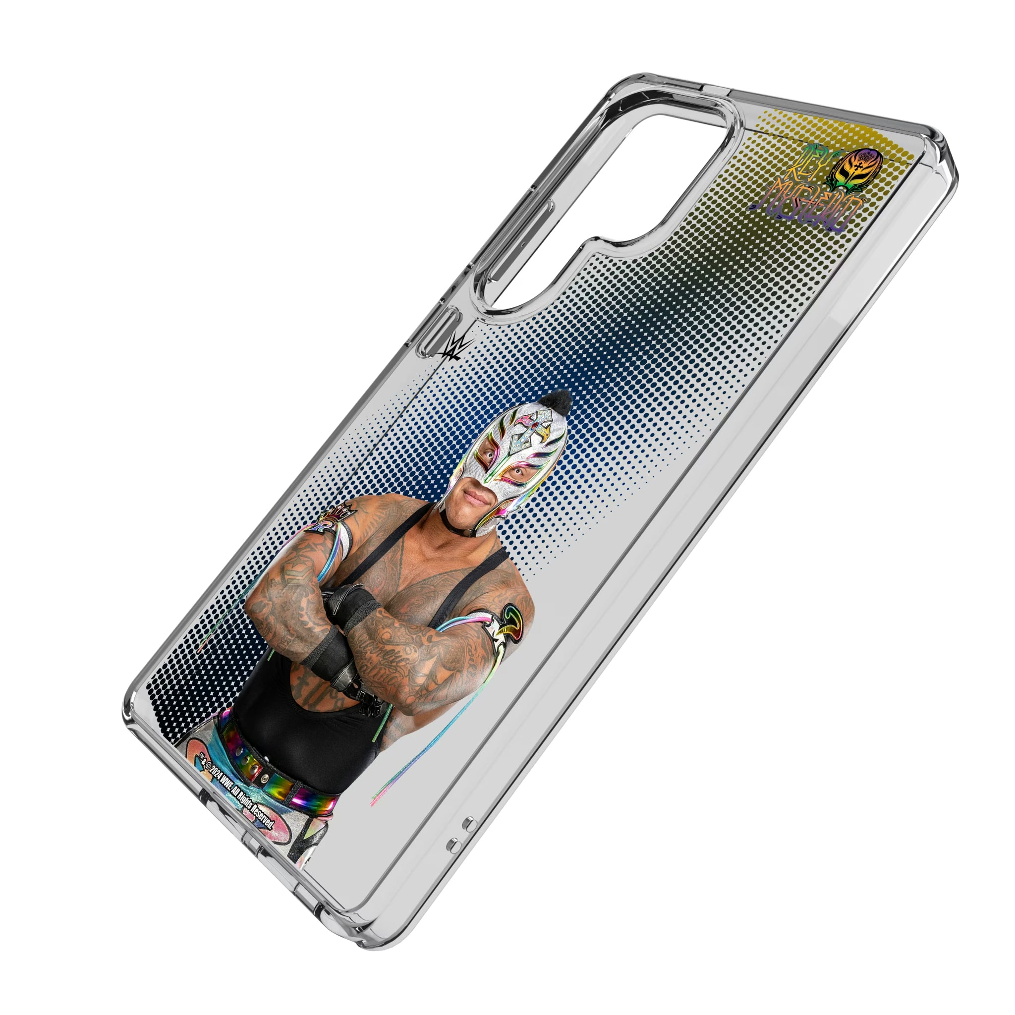 Rey Mysterio Superstar Galaxy Clear Phone Case for Samsung Galaxy - Isometric View