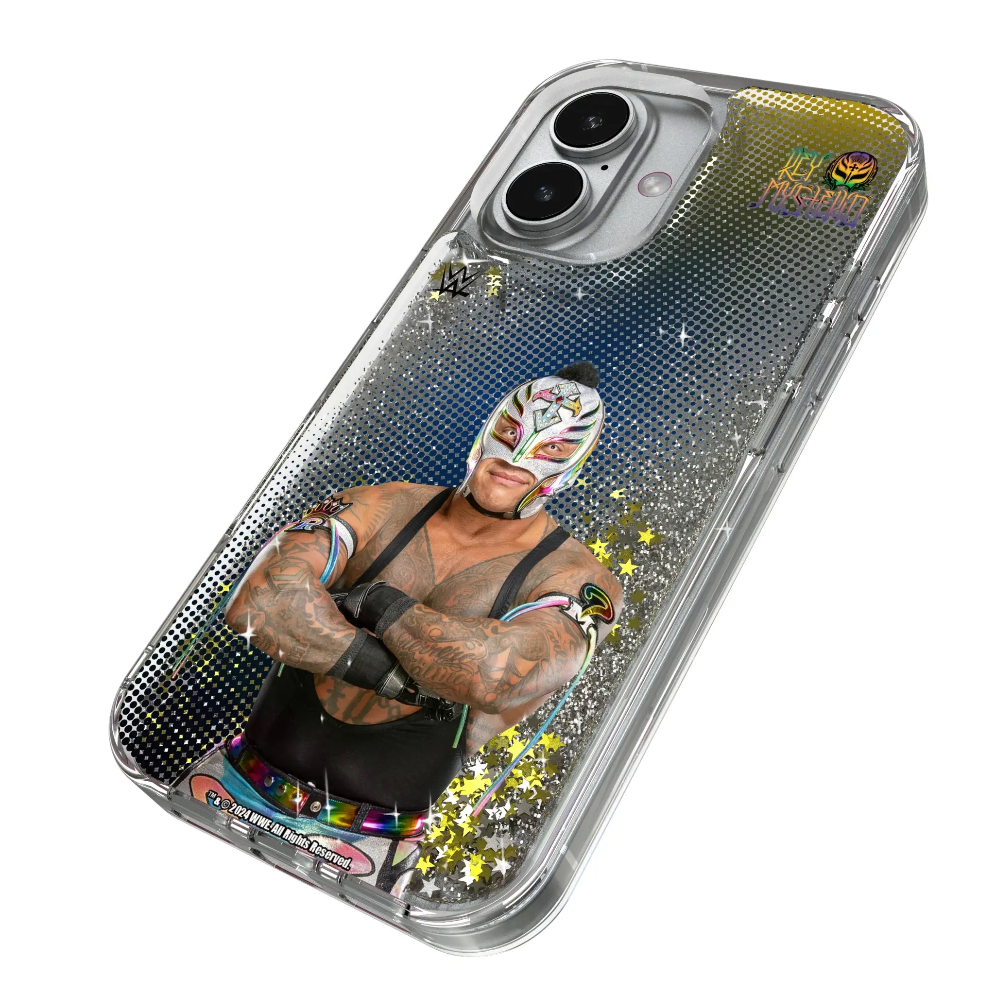 Rey Mysterio Superstar iPhone Glitter Phone Case for Apple iPhone - Isometric View