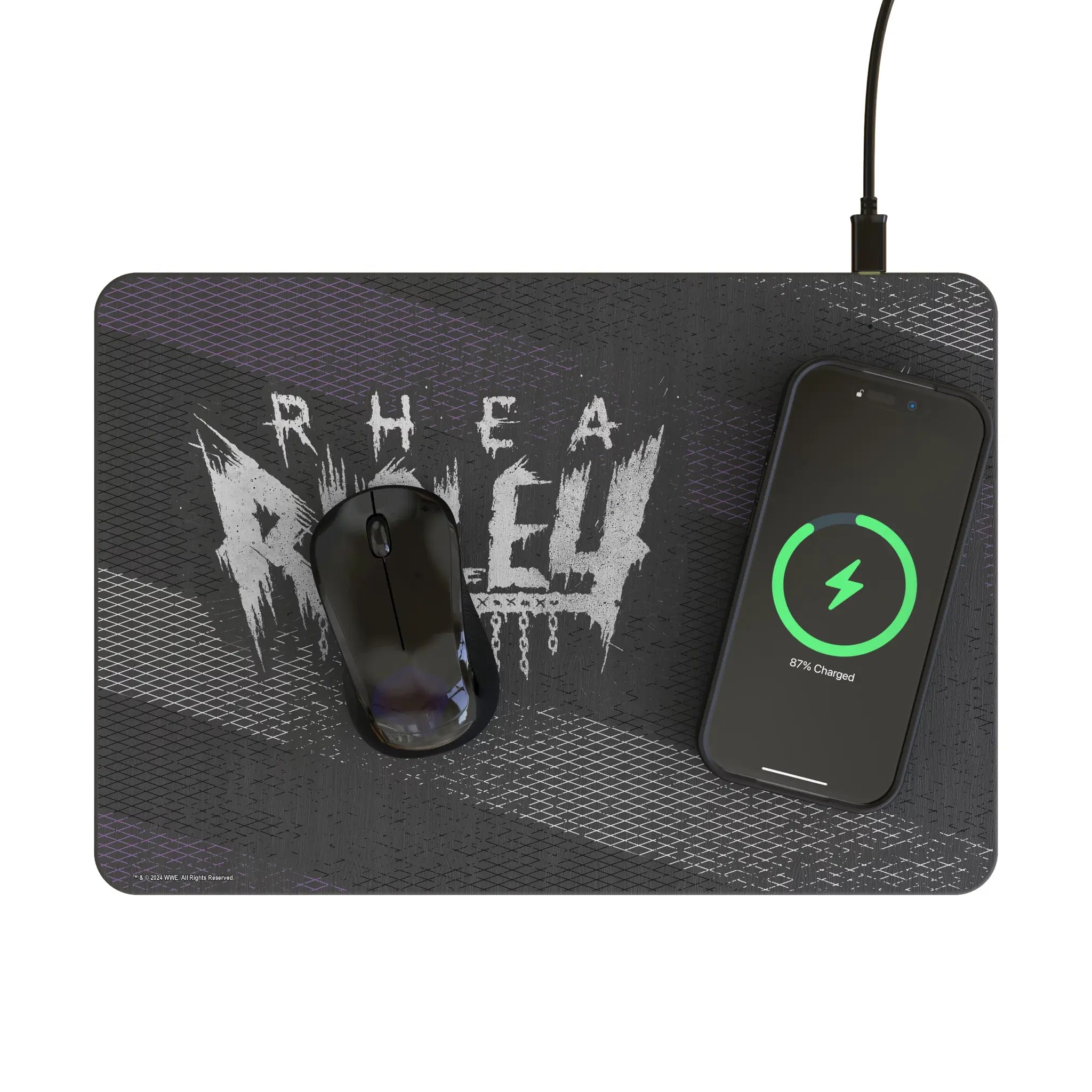 Rhea Ripley Steel 15-Watt Wireless Charger and Mouse Pad - Lifestyle