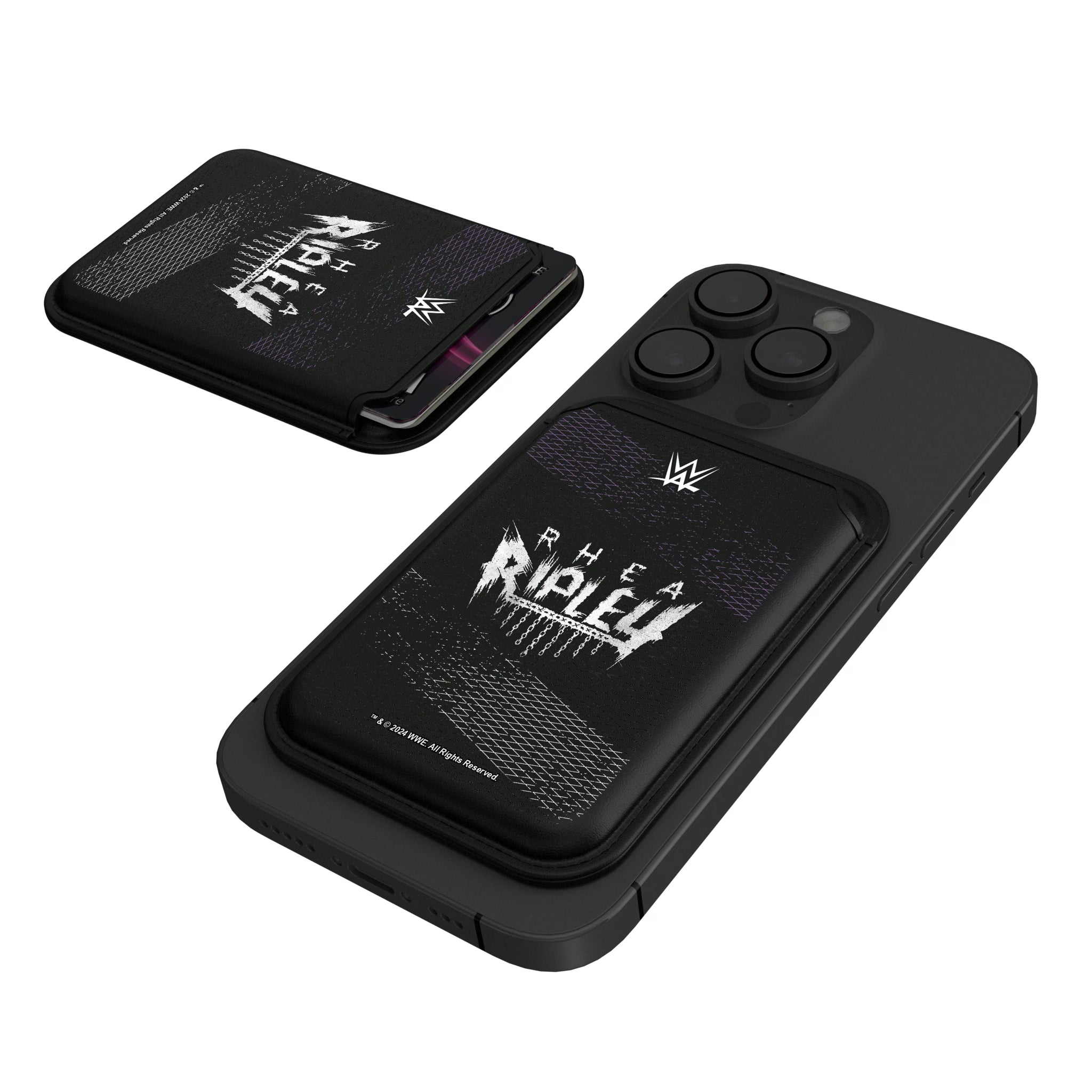 Rhea Ripley Steel Black Magnetic Credit Card Wallet