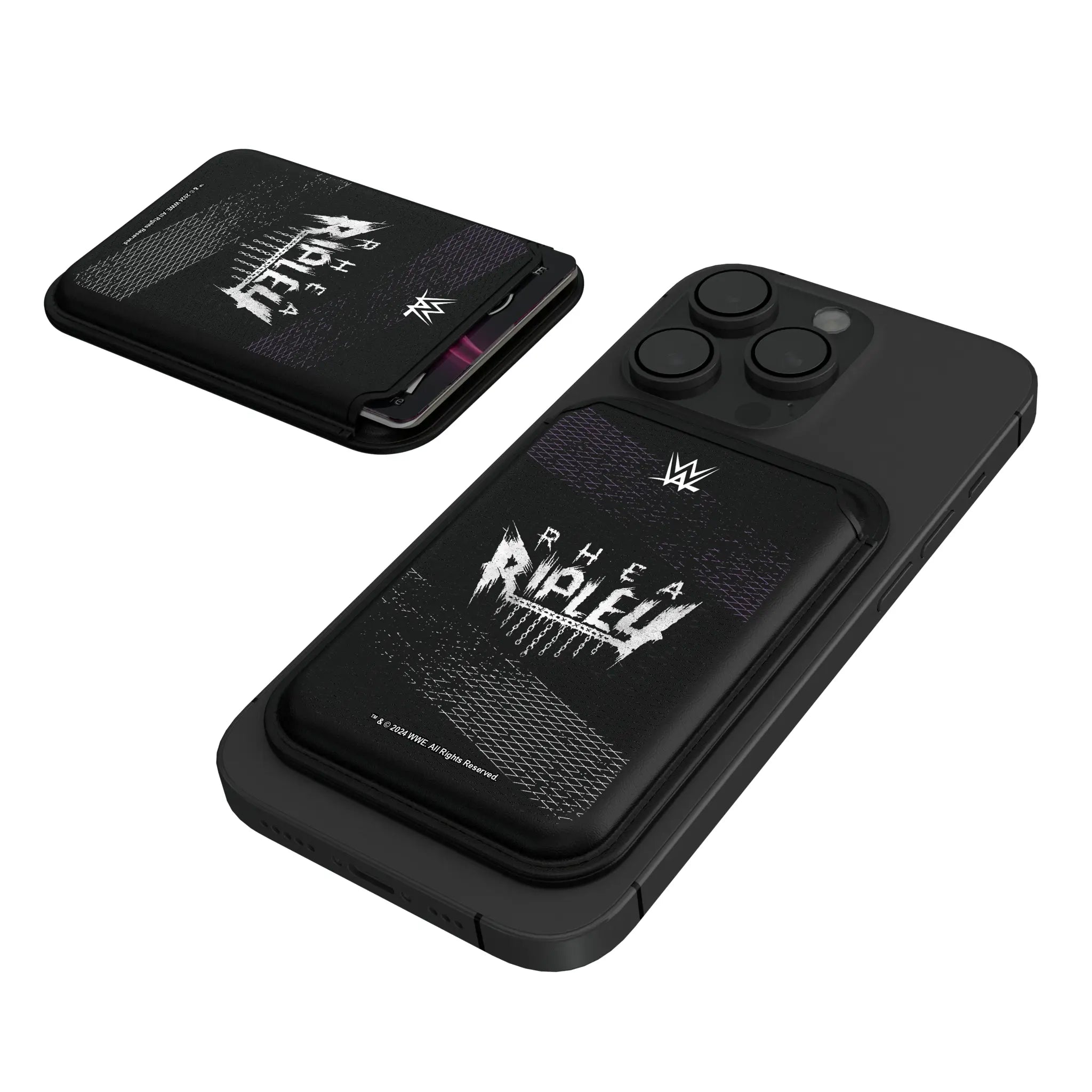Rhea Ripley Steel Black Magnetic Credit Card Wallet