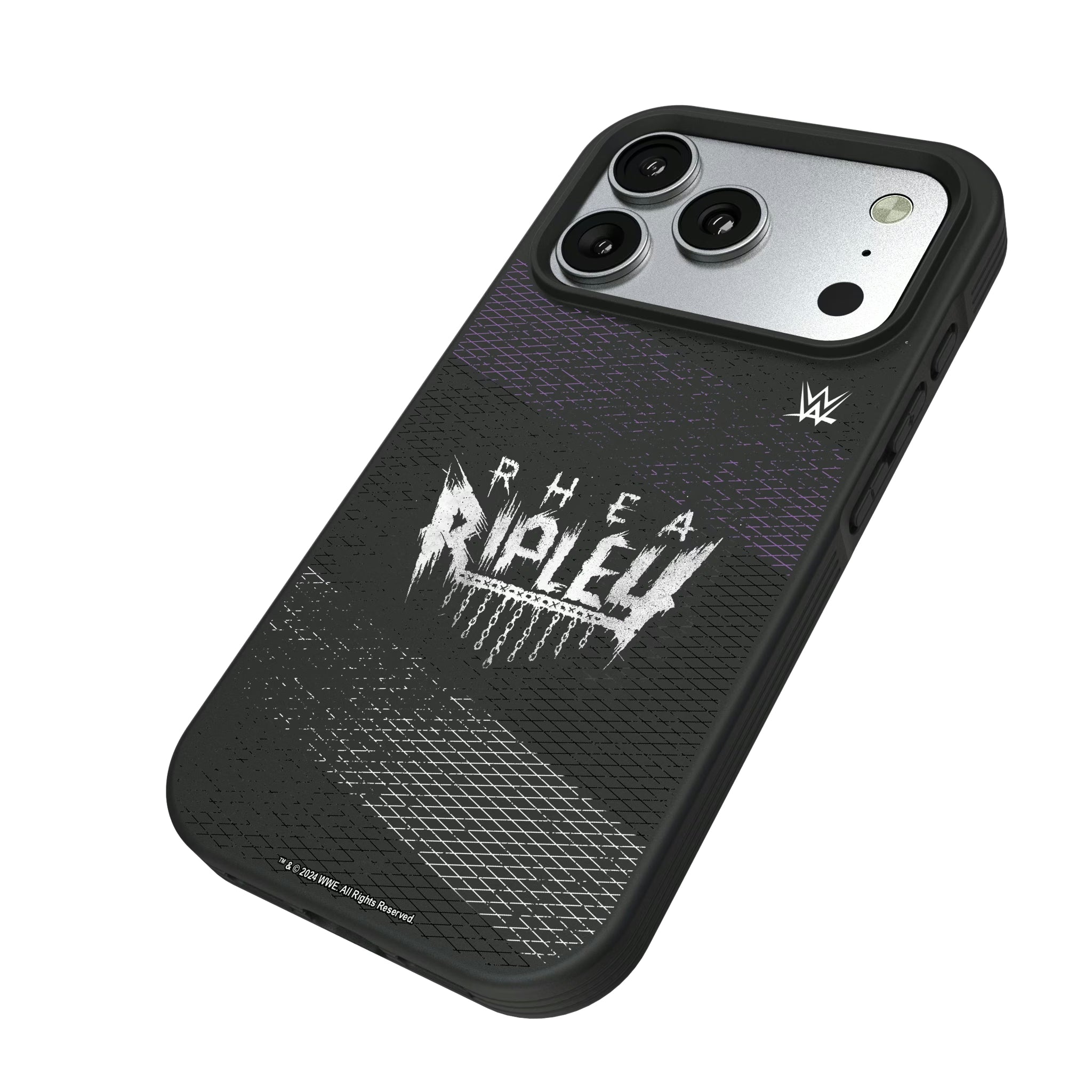 Rhea Ripley Steel iPhone Bump Phone Case for Apple iPhone - Isometric View#Device_iPhone 17 Pro