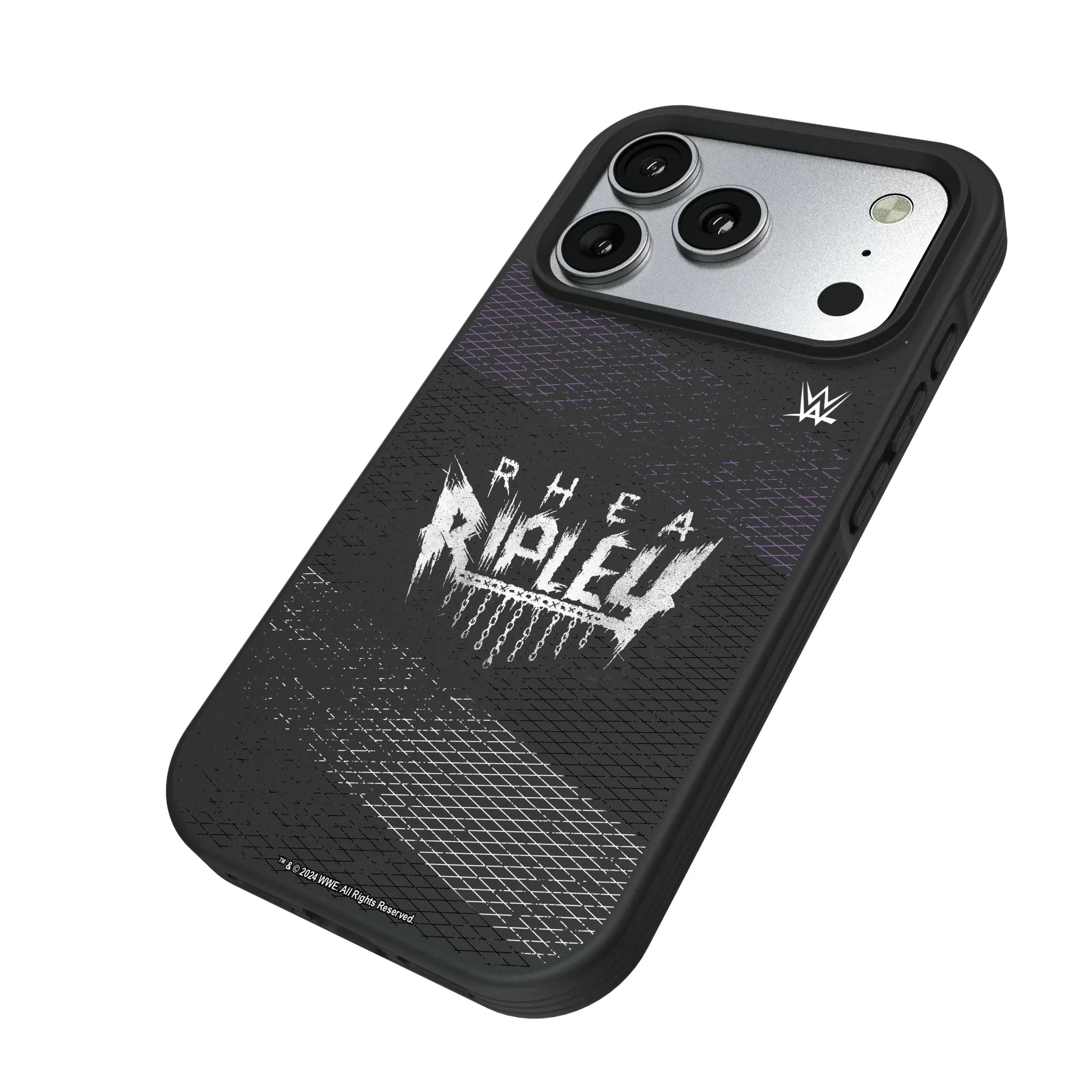 Rhea Ripley Steel iPhone Bump Phone Case for Apple iPhone - Isometric View#Device_iPhone 17 Pro