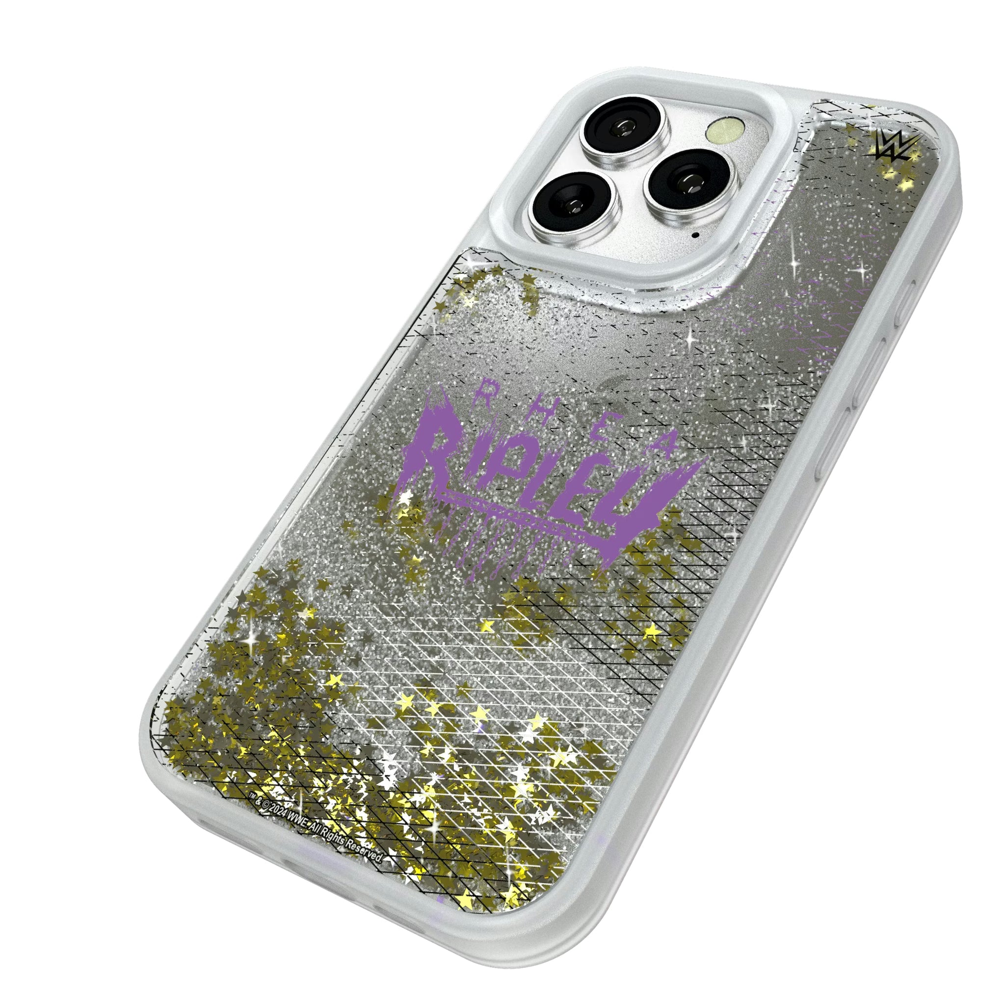 Rhea Ripley Steel iPhone Glitter Phone Case for Apple iPhone - Isometric View#Device_iPhone 16 Pro
