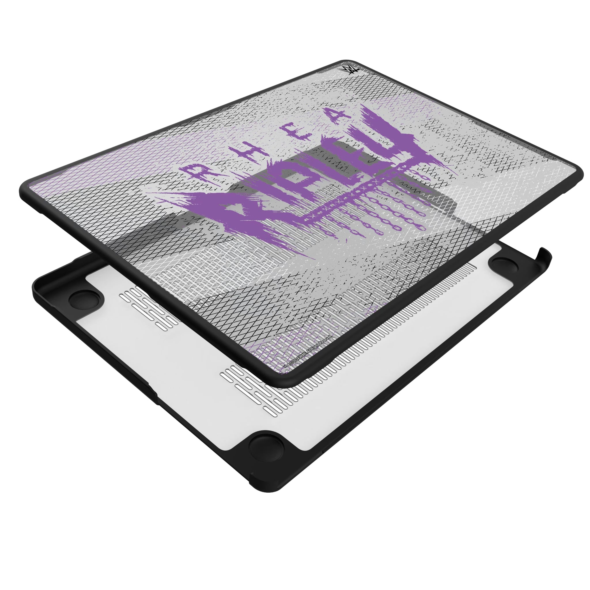 Rhea Ripley Steel MacBook Laptop Case for Apple MacBook - Isometric View#Device_MacBook Pro (14-inch, 2021) / MacBook Pro (14-inch, 2023) / MacBook Pro (14-inch, 2024)