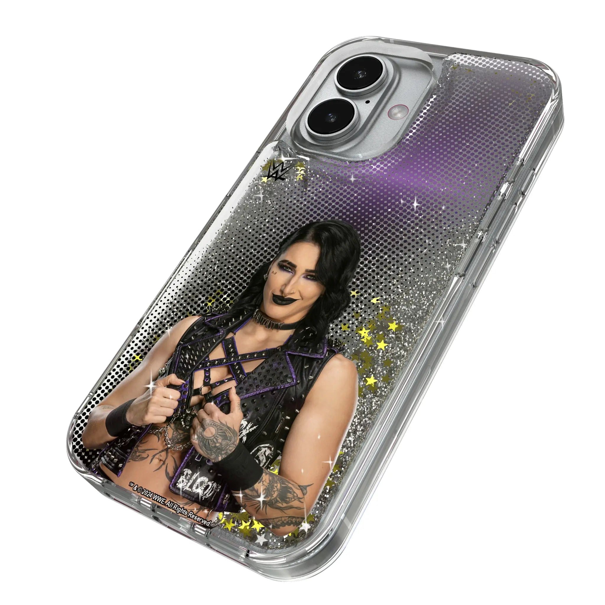 Rhea Ripley Superstar iPhone Glitter Phone Case for Apple iPhone - Isometric View