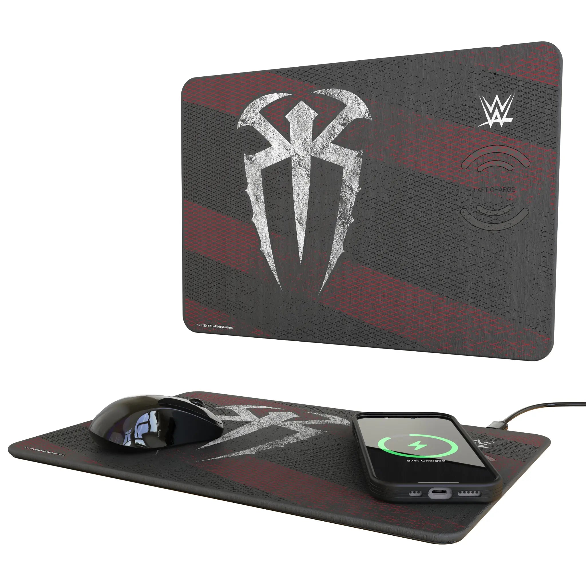 Roman Reigns Steel 15-Watt Wireless Charger and Mouse Pad
