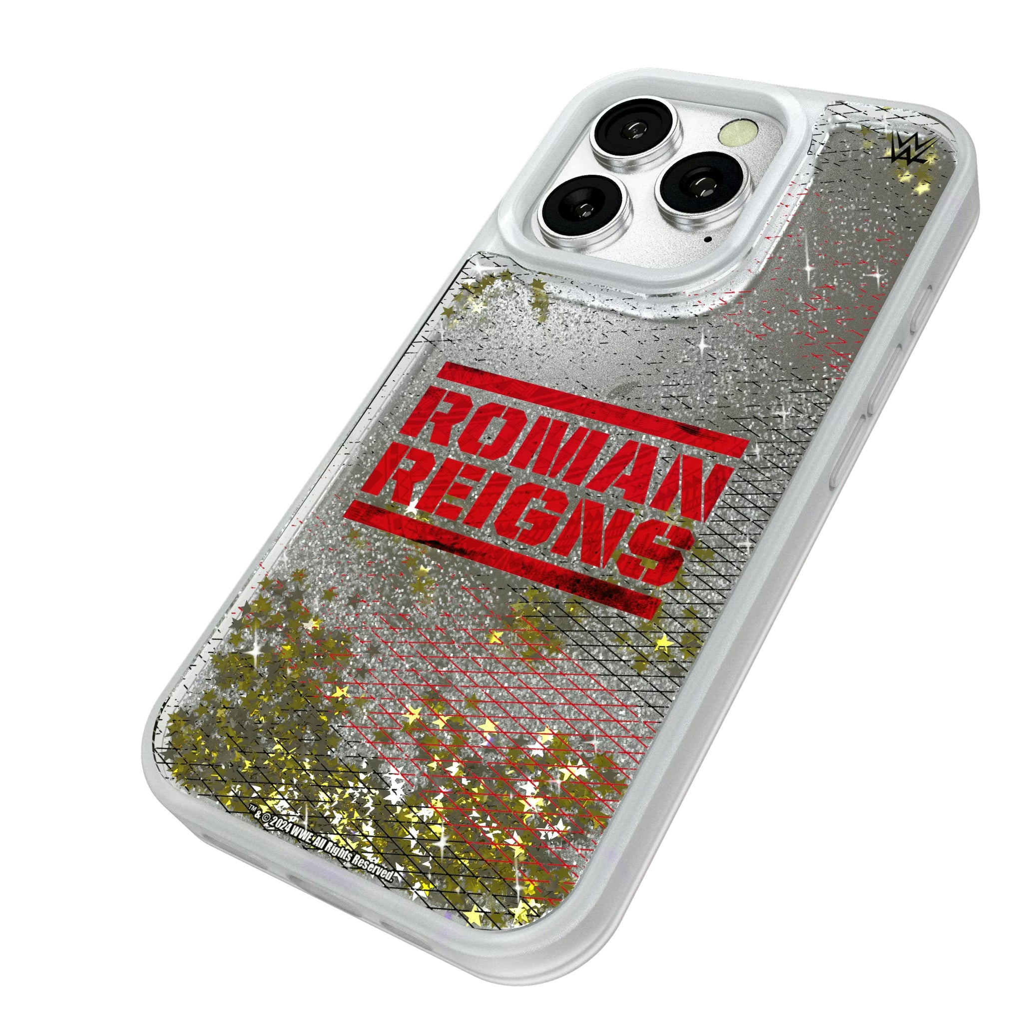 Roman Reigns Steel iPhone Glitter Phone Case for Apple iPhone - Isometric View#Device_iPhone 16 Pro