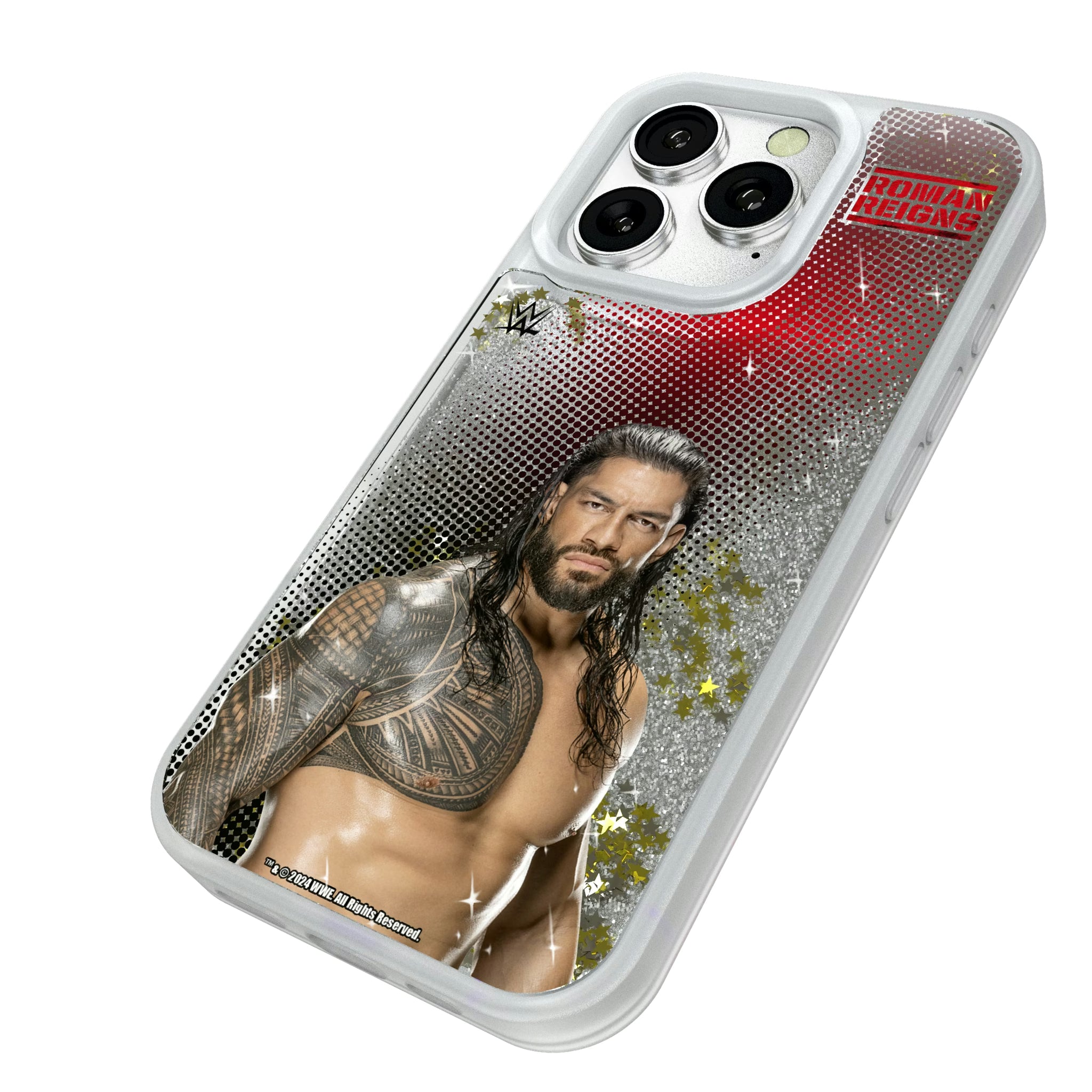 Roman Reigns Superstar iPhone Glitter Phone Case for Apple iPhone - Isometric View#Device_iPhone 16 Pro