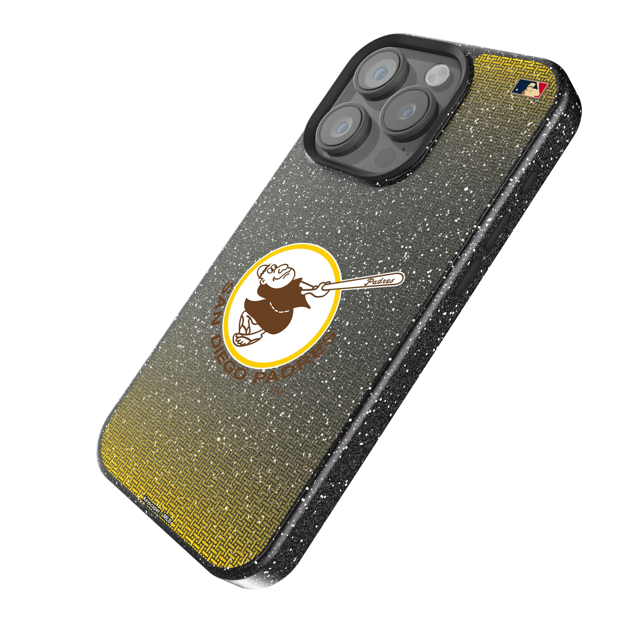 San Diego Padres 1969-1984 - Cooperstown Collection Linen iPhone Bling Phone Case for Apple iPhone - Isometric View