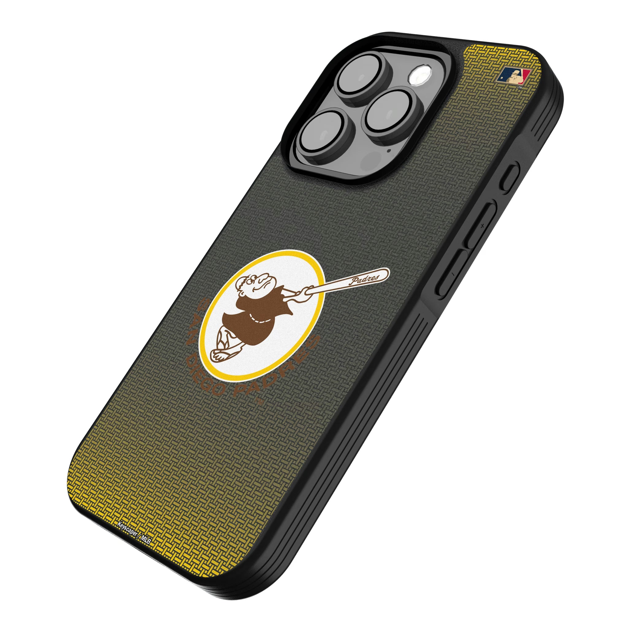 San Diego Padres 1969-1984 - Cooperstown Collection Linen iPhone Bump Phone Case for Apple iPhone - Isometric View