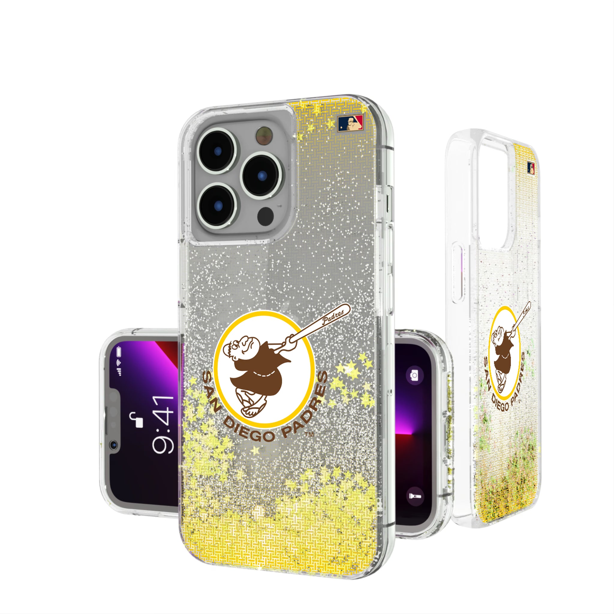 San Diego Padres 1969-1984 - Cooperstown Collection Linen iPhone Glitter Phone Case for Apple iPhone