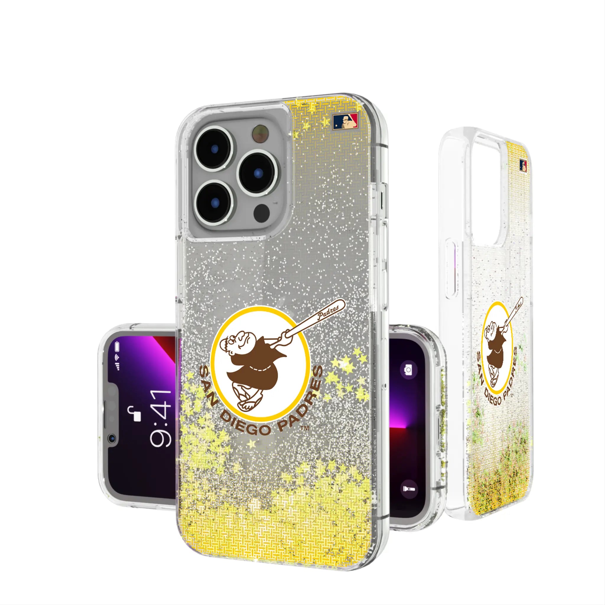 San Diego Padres 1969-1984 - Cooperstown Collection Linen iPhone Glitter Phone Case for Apple iPhone