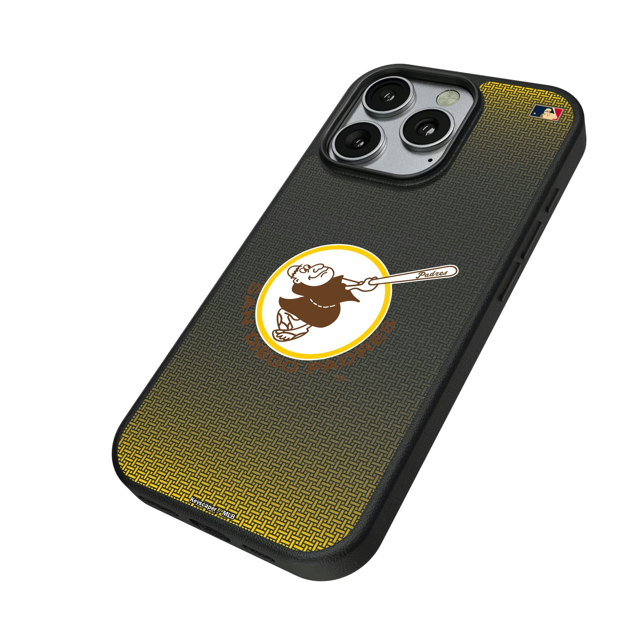San Diego Padres 1969-1984 - Cooperstown Collection Linen iPhone MagSafe Compatible Phone Case for Apple iPhone - Isometric View