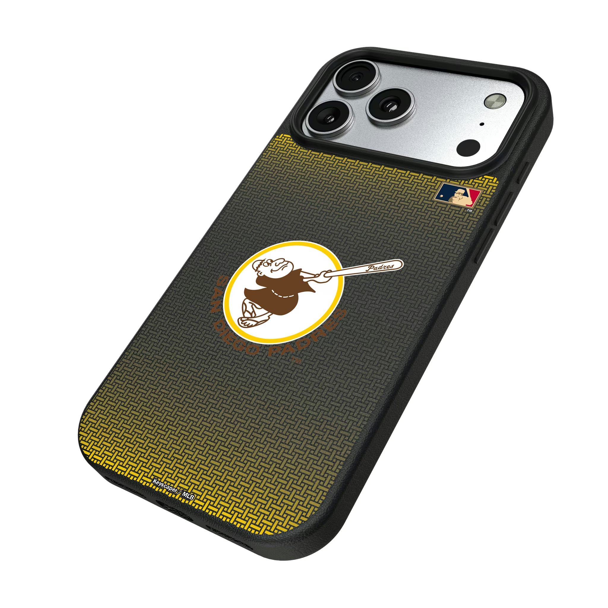San Diego Padres 1969-1984 - Cooperstown Collection Linen iPhone MagSafe Compatible Phone Case for Apple iPhone - Isometric View#Device_iPhone 17 Pro Max