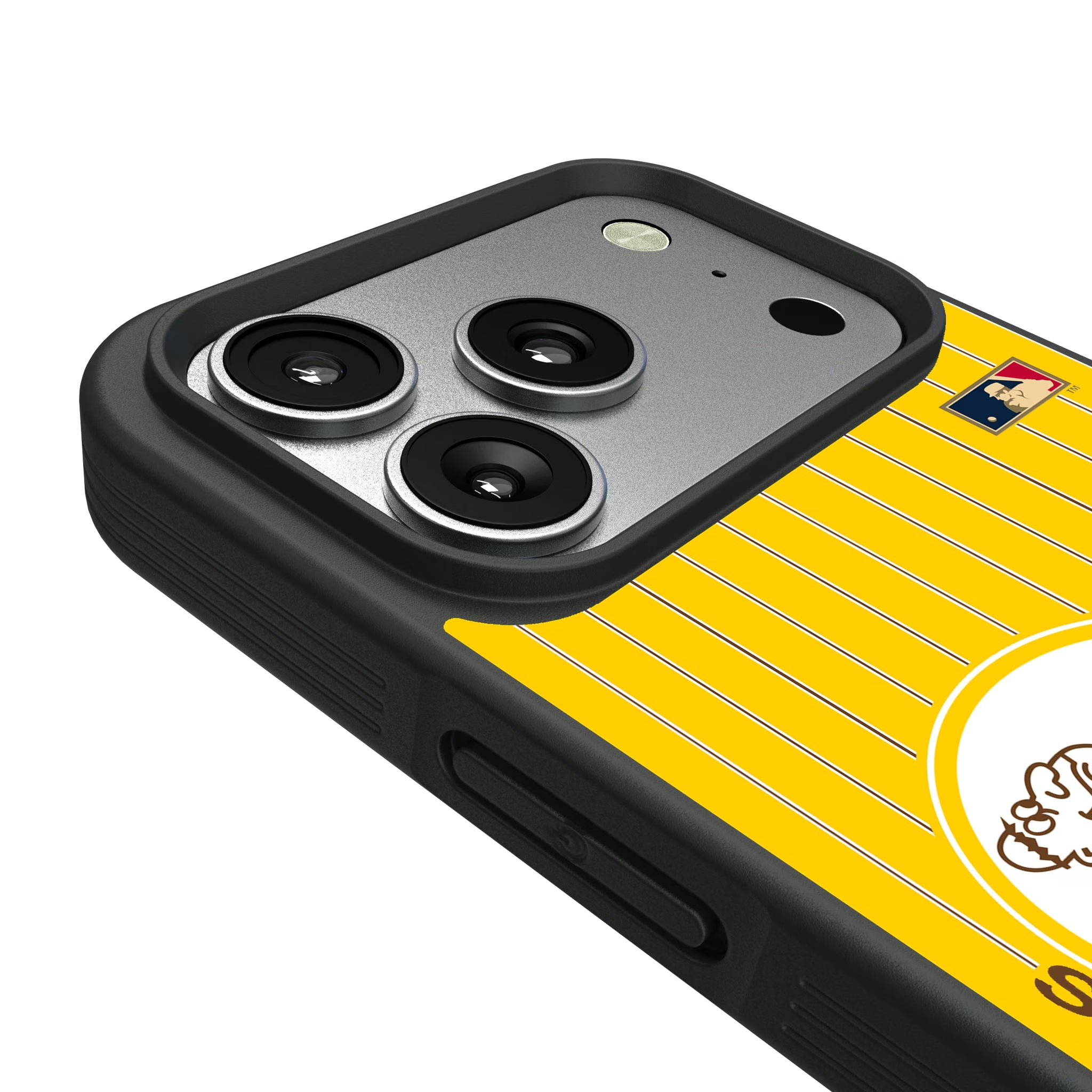 San Diego Padres 1969-1984 - Cooperstown Collection Pinstripe iPhone Bump Phone Case for Apple iPhone - Detail#Device_iPhone 17 Pro