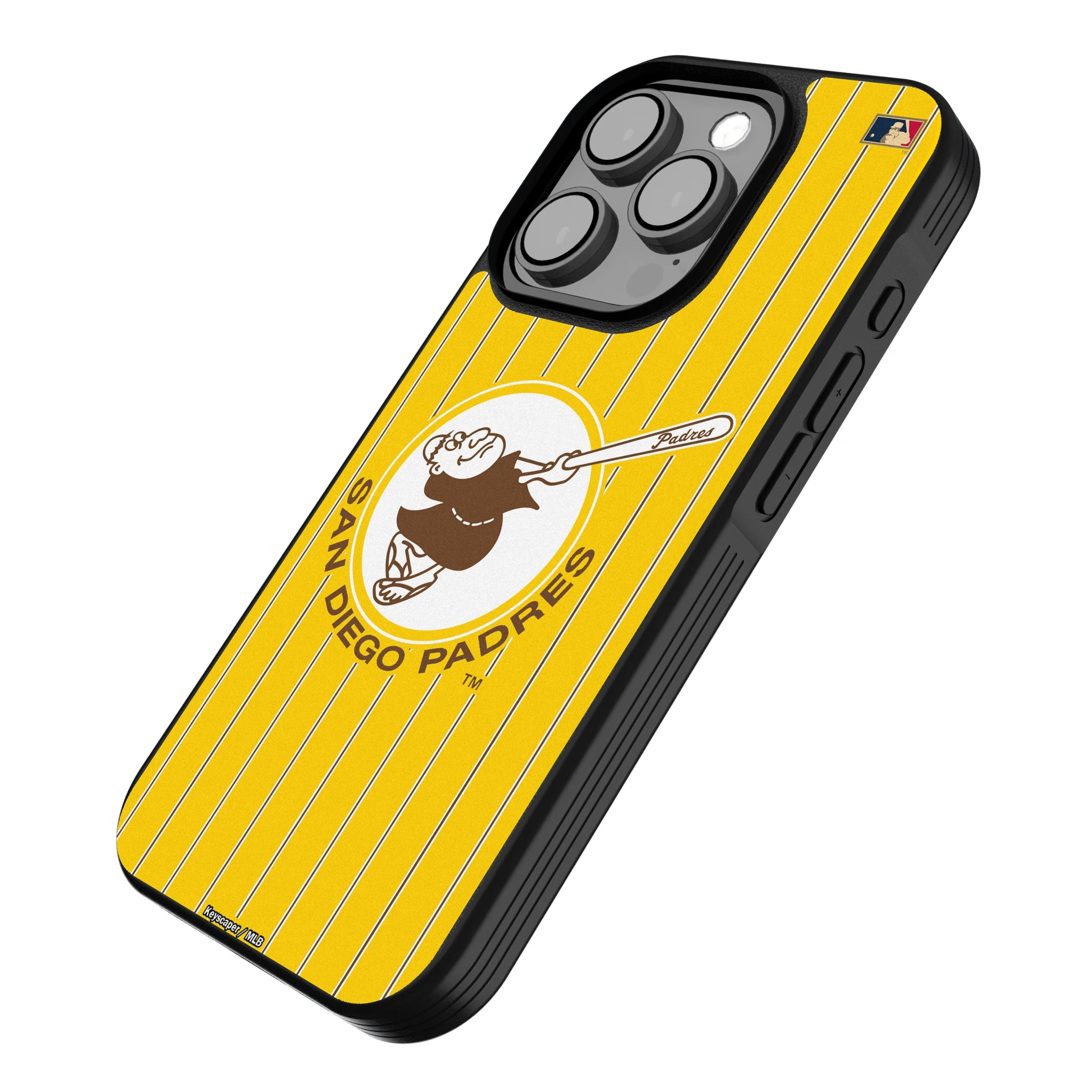 San Diego Padres 1969-1984 - Cooperstown Collection Pinstripe iPhone Bump Phone Case for Apple iPhone - Isometric View