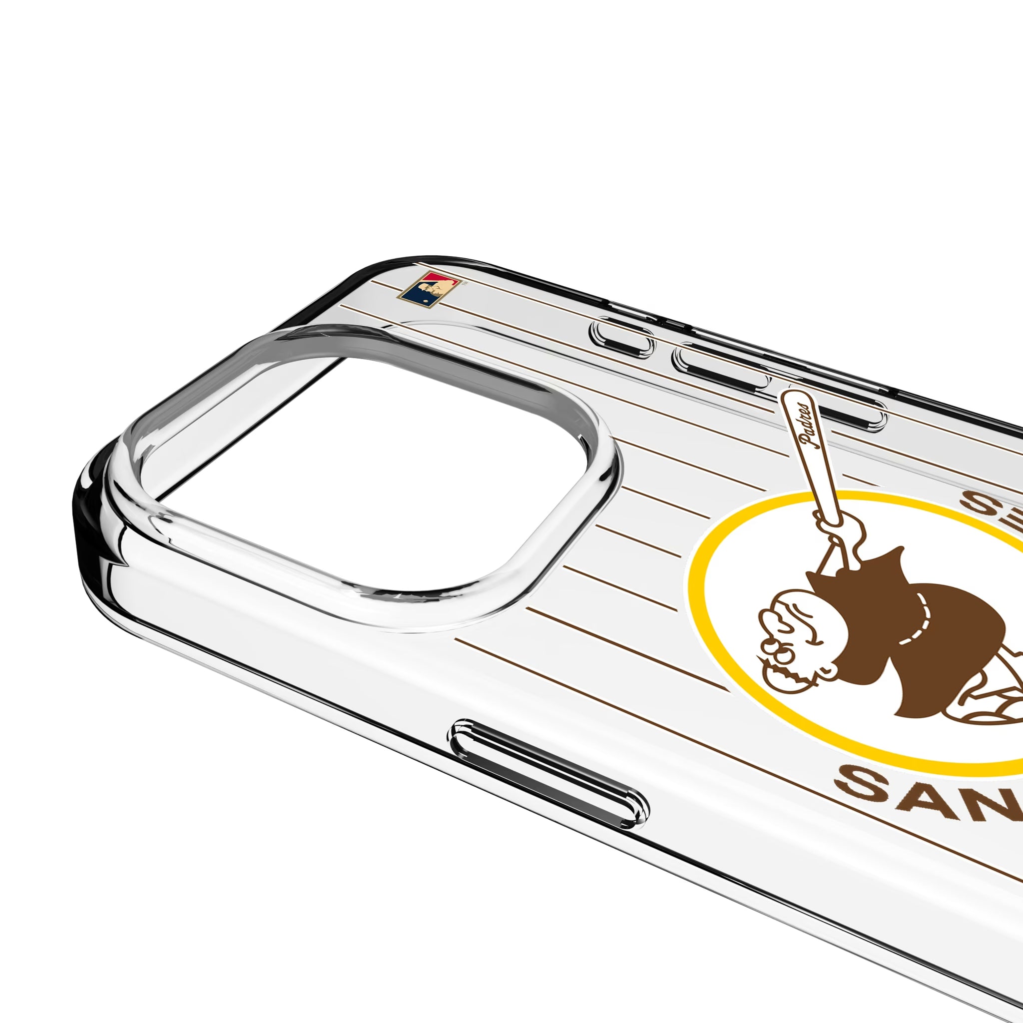 San Diego Padres 1969-1984 - Cooperstown Collection Pinstripe iPhone Clear Phone Case for Apple iPhone - Detail