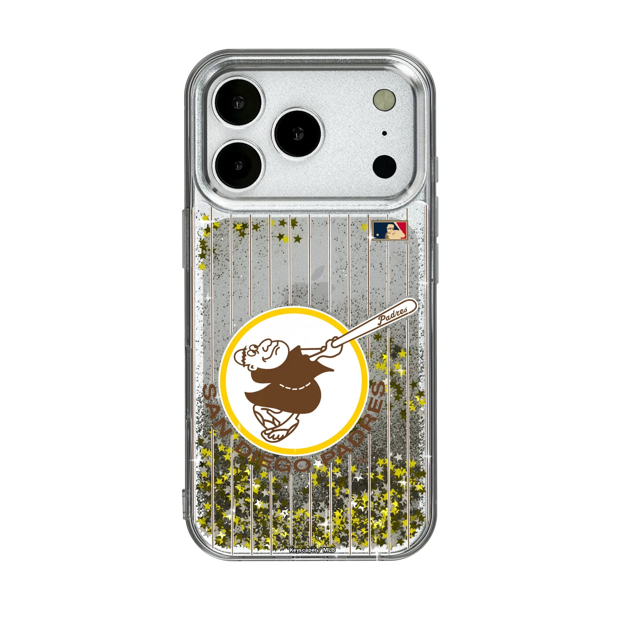 San Diego Padres 1969-1984 - Cooperstown Collection Pinstripe iPhone Glitter Phone Case for Apple iPhone