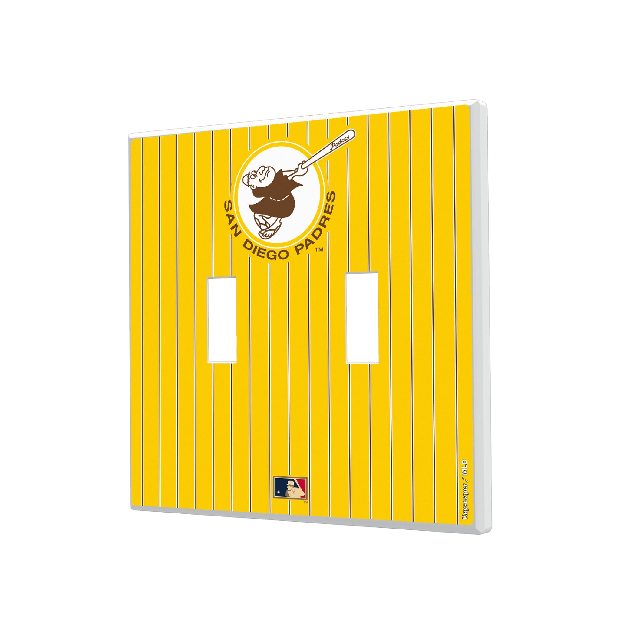 San Diego Padres 1969-1984 - Cooperstown Collection Pinstripe Hidden-Screw Light Switch Plate#Style_Double Toggle