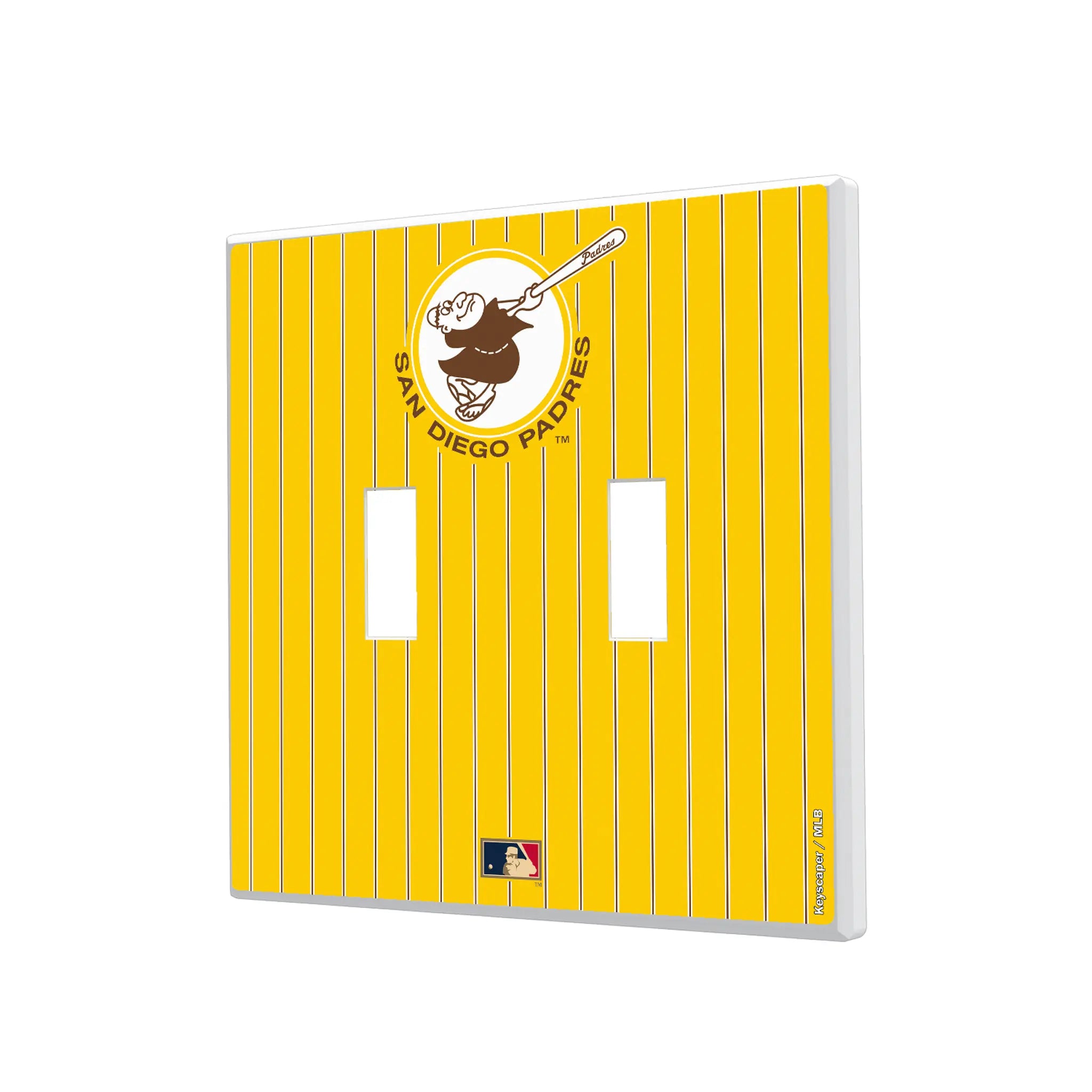 San Diego Padres 1969-1984 - Cooperstown Collection Pinstripe Hidden-Screw Light Switch Plate#Style_Double Toggle