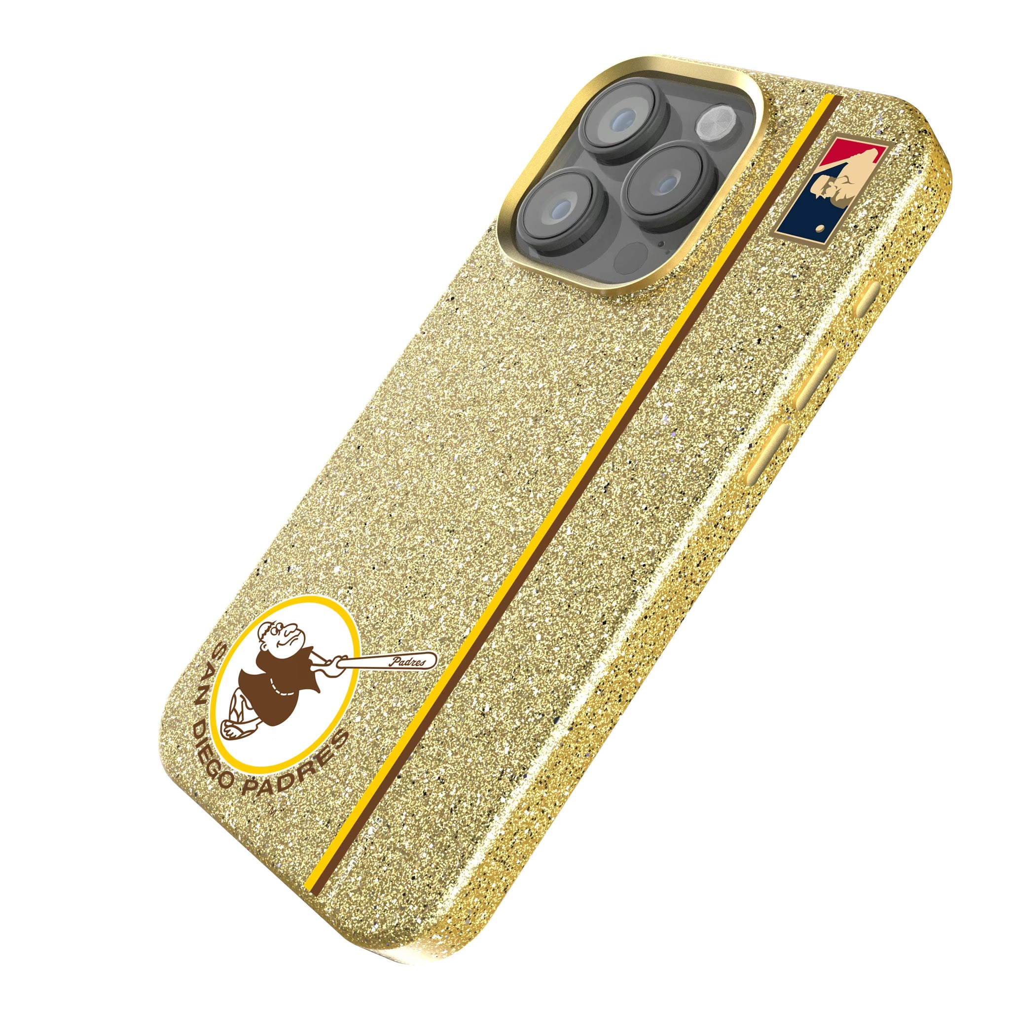 San Diego Padres 1969-1984 - Cooperstown Collection Sidebar iPhone Bling Phone Case for Apple iPhone - Isometric View