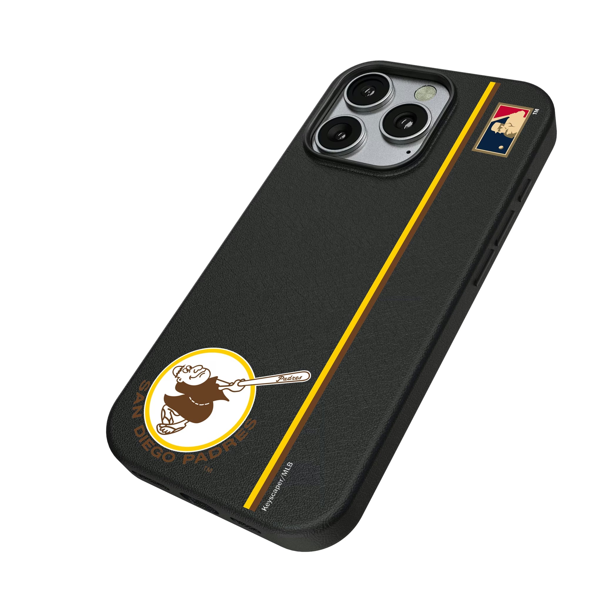 San Diego Padres 1969-1984 - Cooperstown Collection Sidebar iPhone MagSafe Compatible Phone Case for Apple iPhone - Isometric View