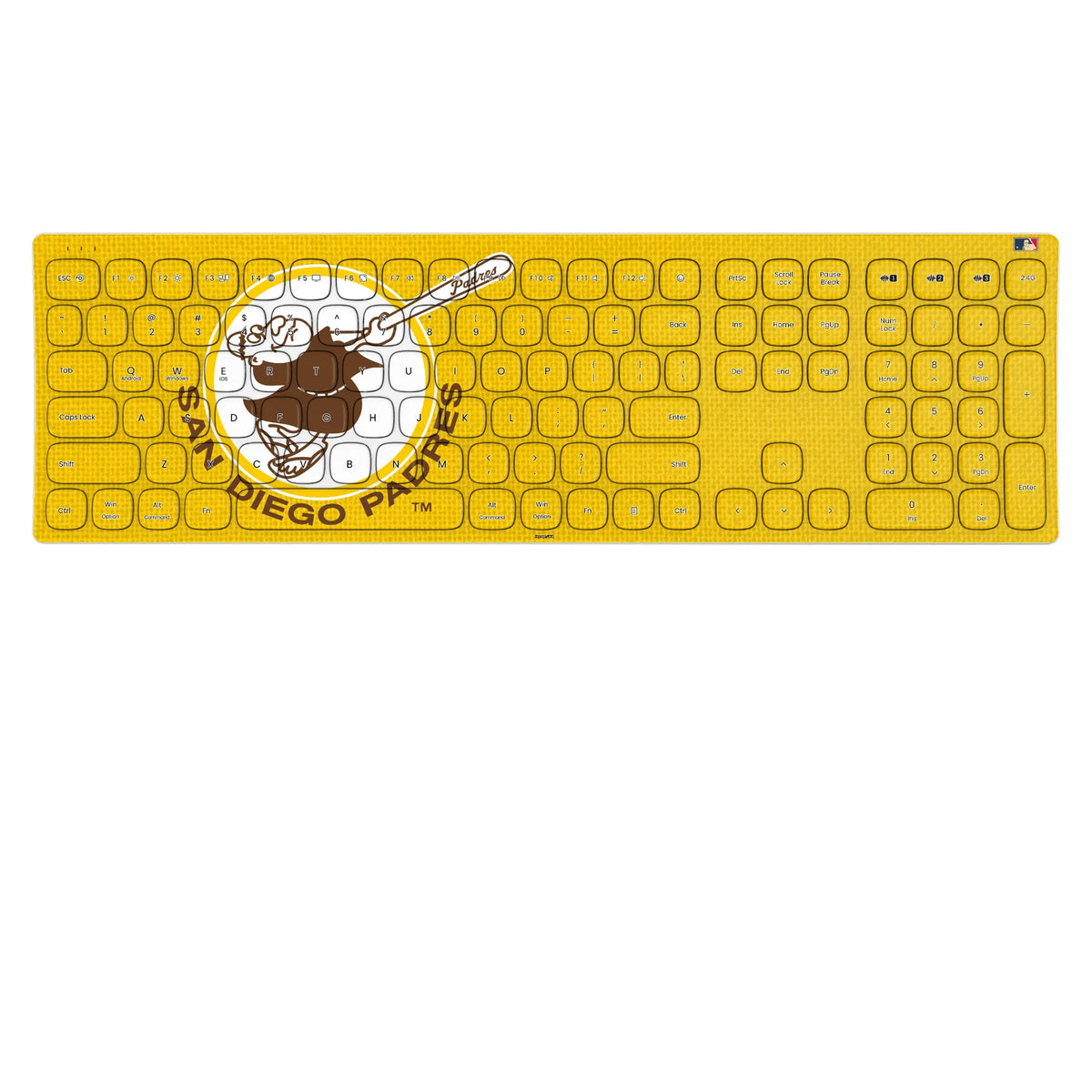 San Diego Padres 1969-1984 - Cooperstown Collection Solid KKB605 Curved Wireless Keyboard
