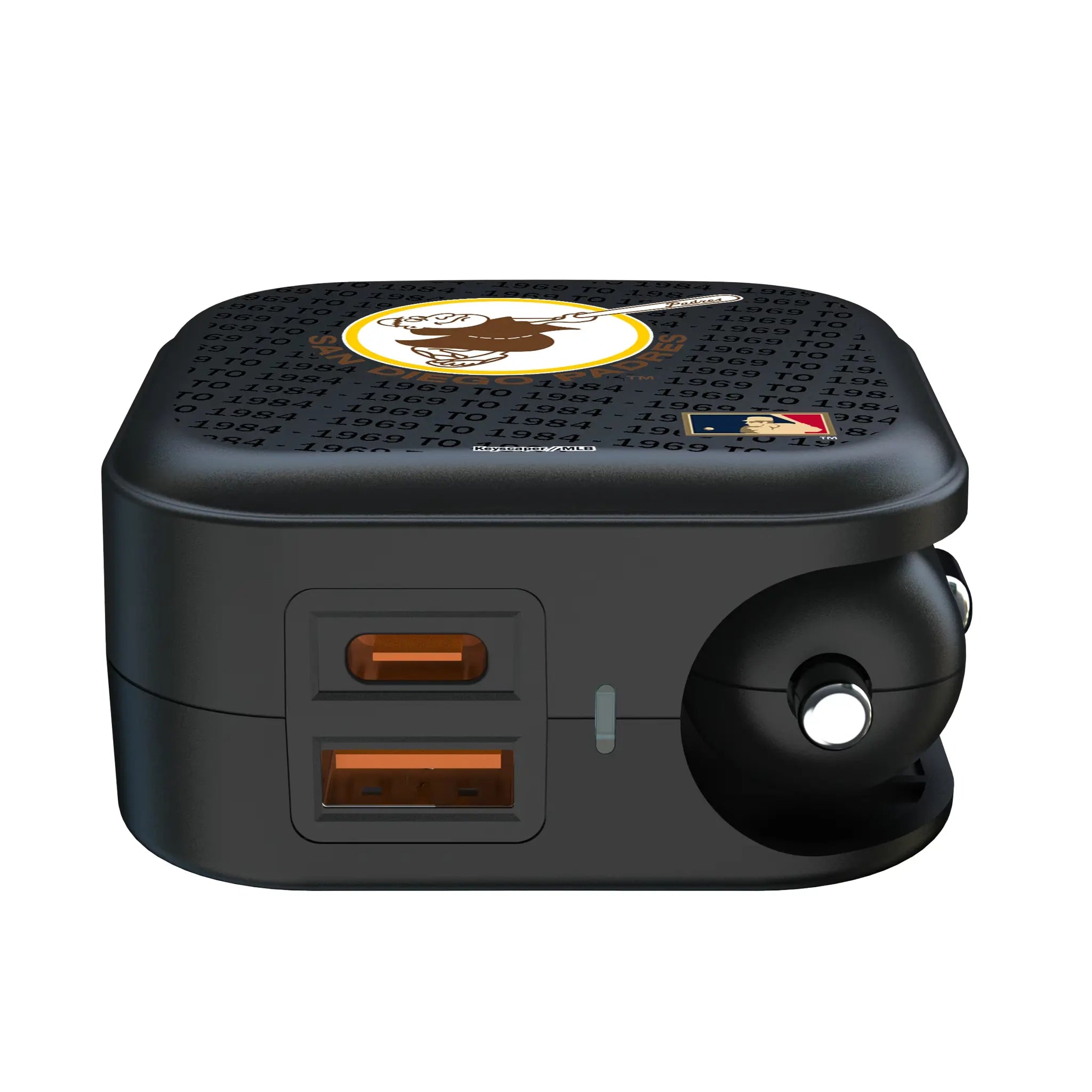 San Diego Padres 1969-1984 - Cooperstown Collection Text Backdrop 2 in 1 USB A/C Charger