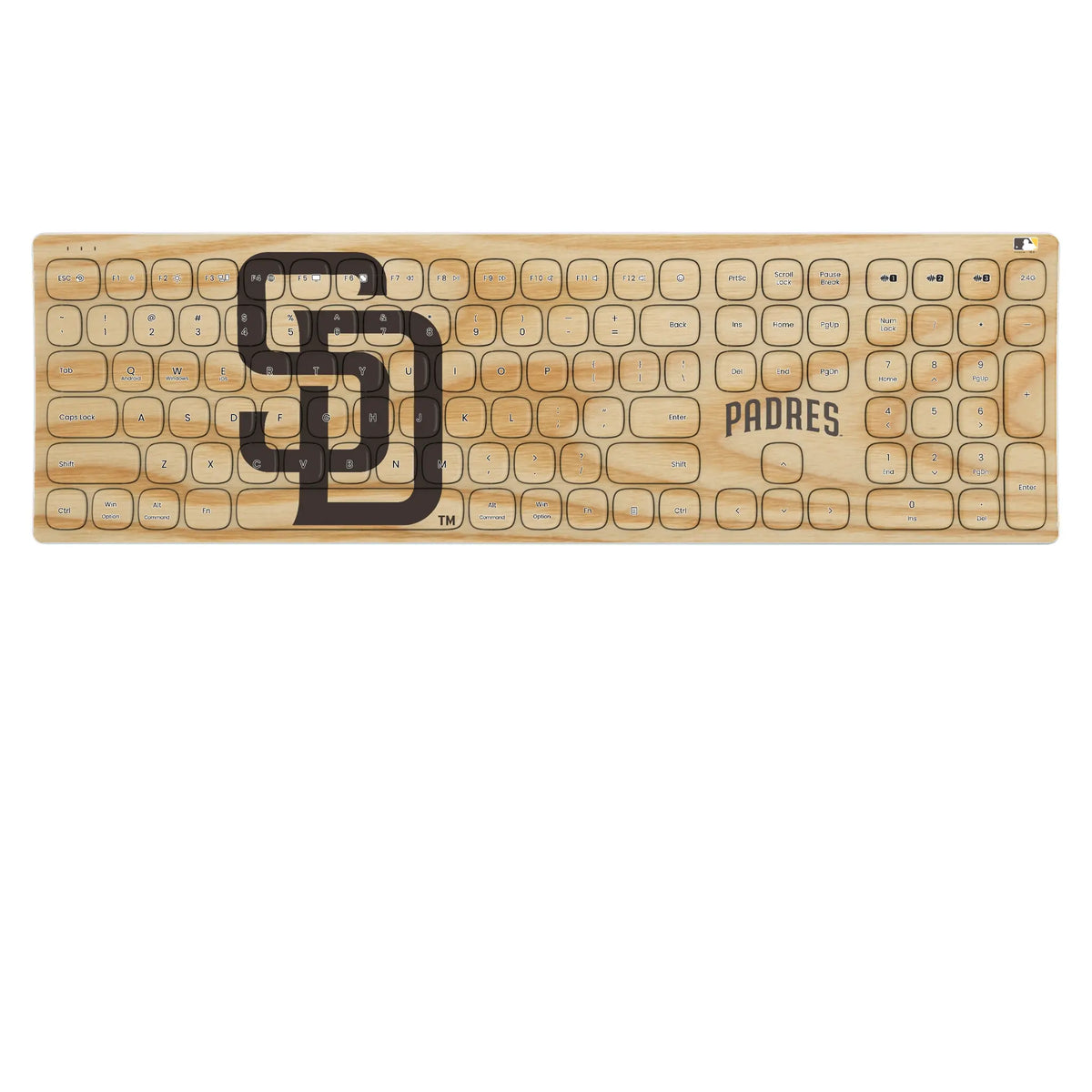 San Diego Padres Baseball Bat KKB605 Curved Wireless Keyboard