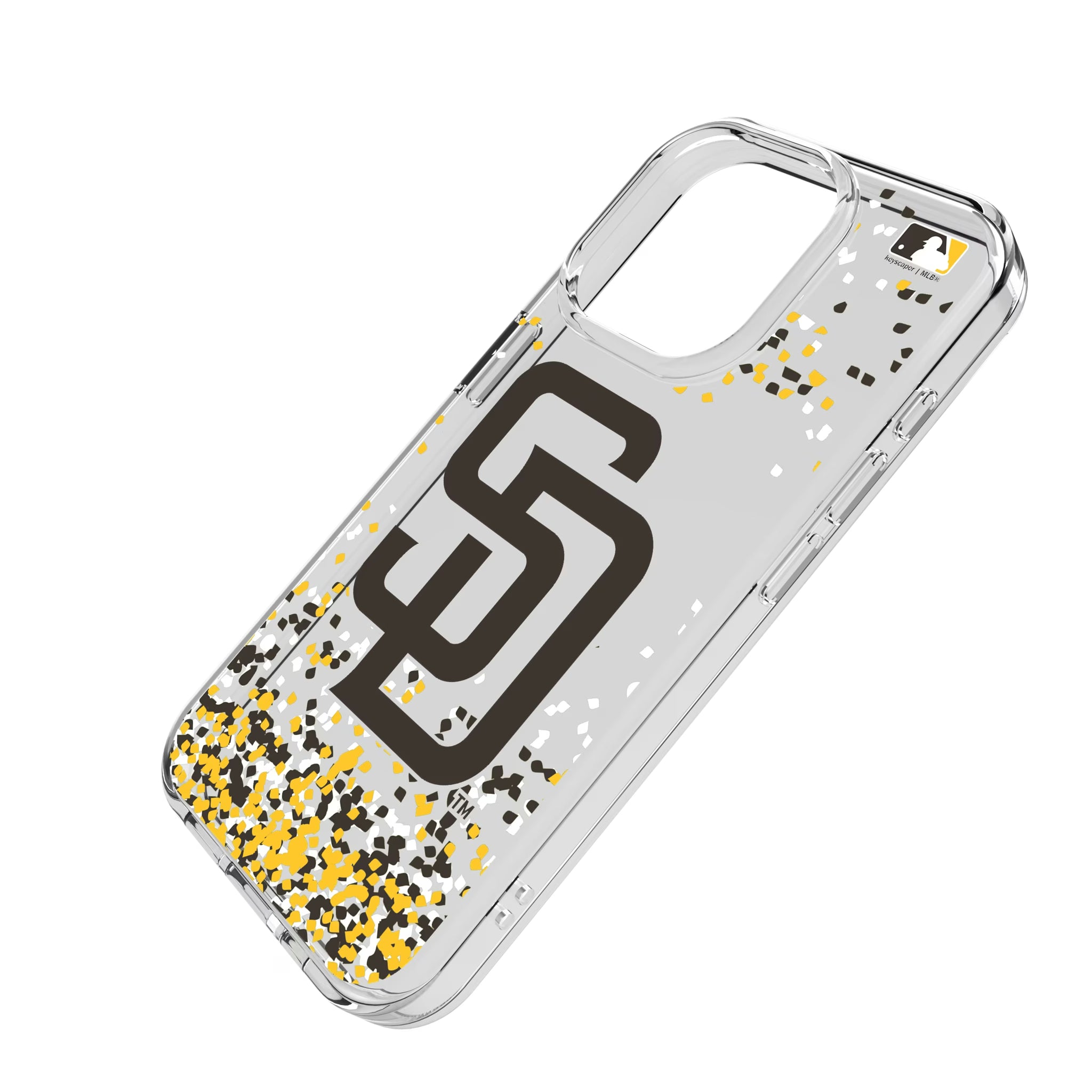 San Diego Padres Confetti iPhone Clear Phone Case for Apple iPhone - Isometric View