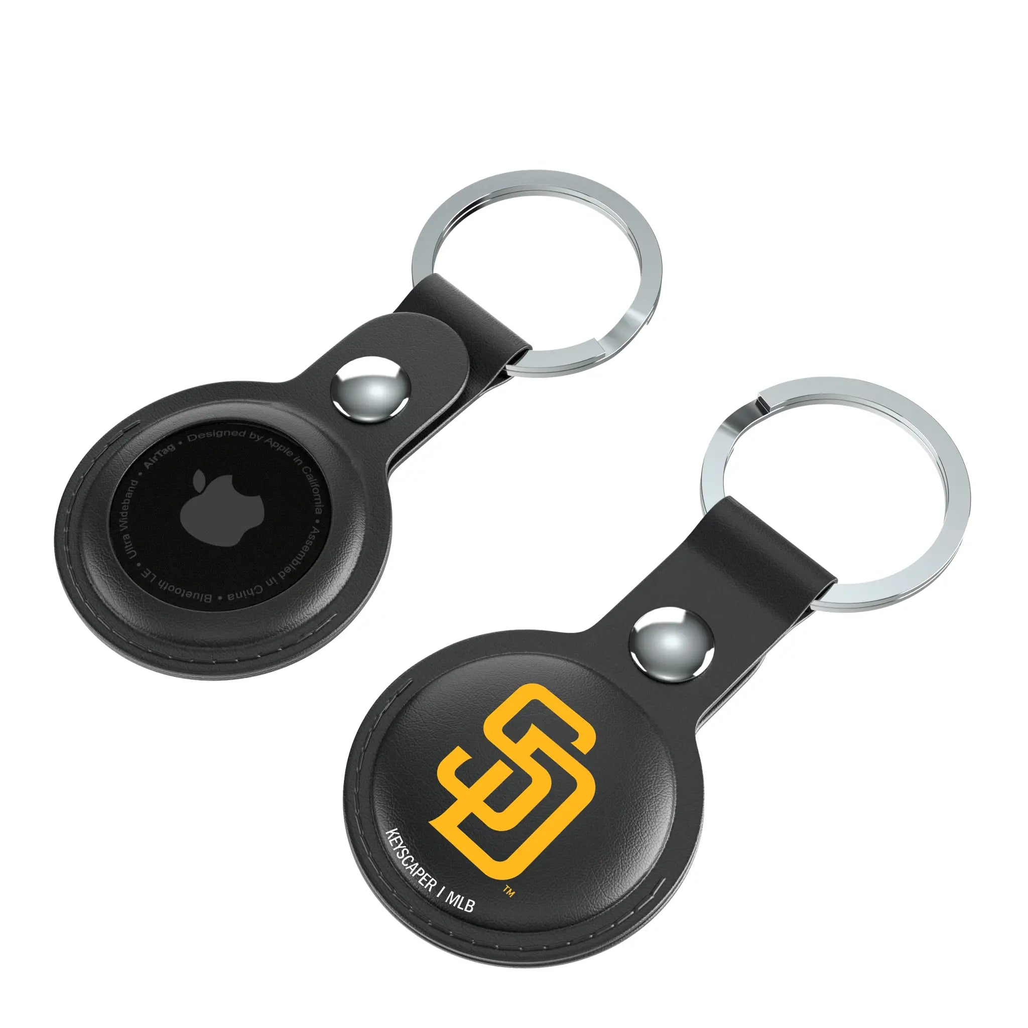 San Diego Padres Insignia AirTag Black Airtag Holder 2-Pack - Isometric View