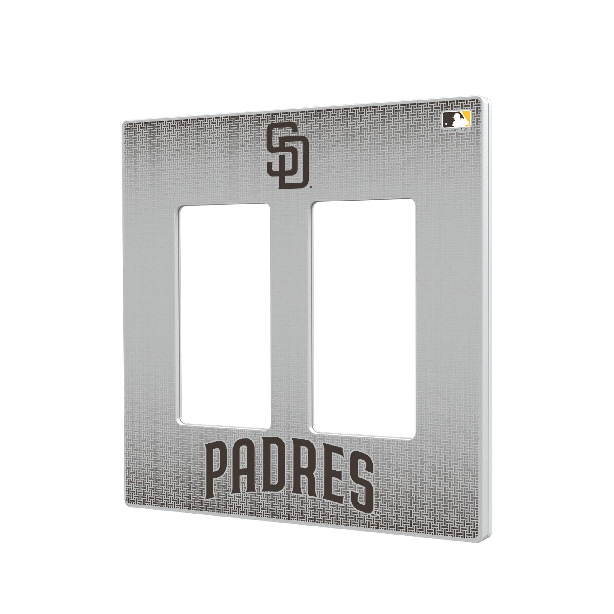 San Diego Padres Linen Hidden-Screw Light Switch Plate#Style_Double Rocker