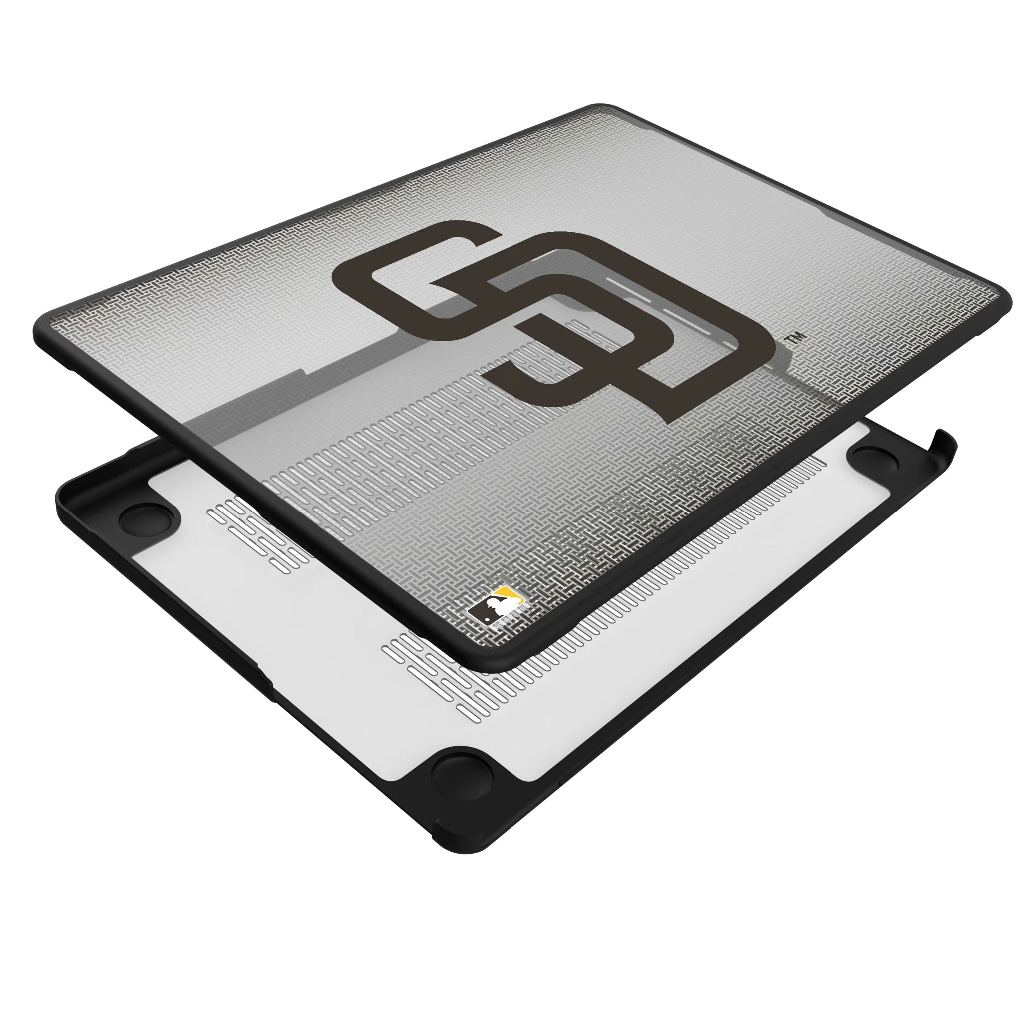 San Diego Padres Linen MacBook Laptop Case for Apple MacBook - Isometric View#Device_MacBook Pro (14-inch, 2021) / MacBook Pro (14-inch, 2023) / MacBook Pro (14-inch, 2024)