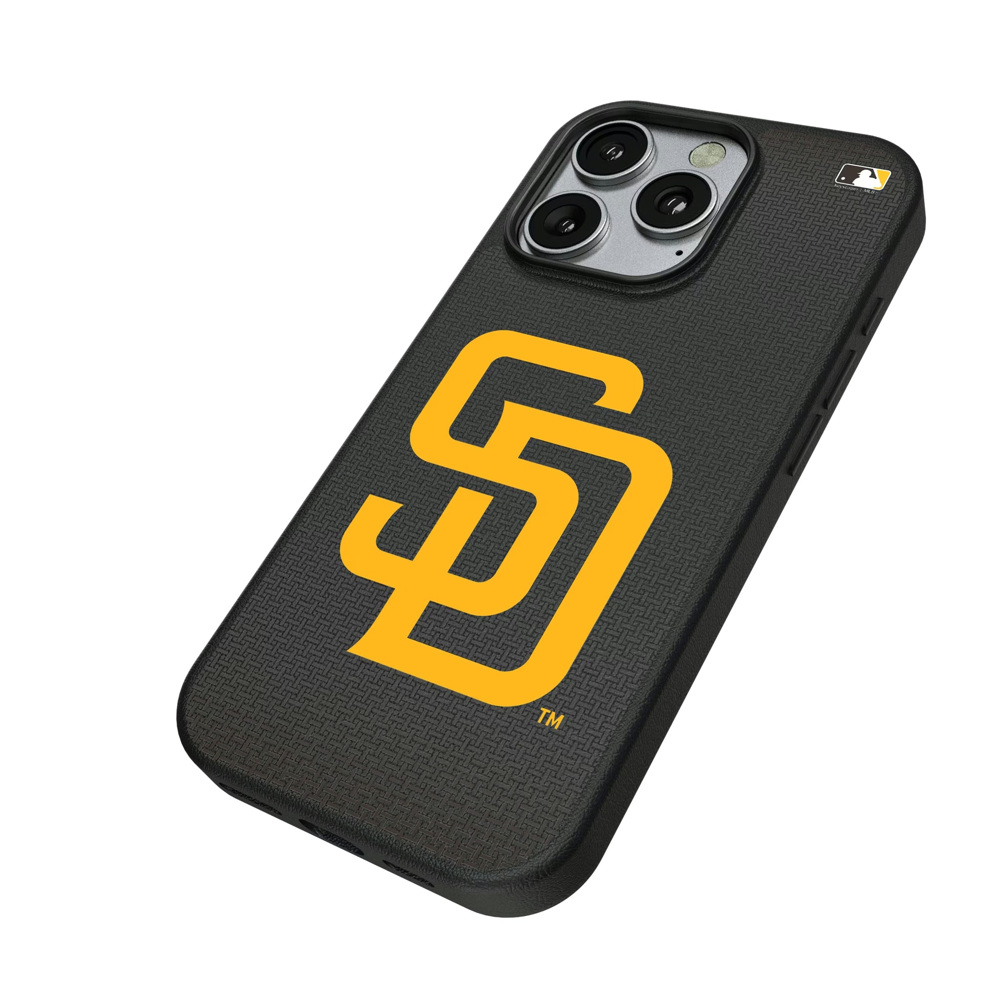 San Diego Padres Linen iPhone MagSafe Compatible Phone Case for Apple iPhone - Isometric View