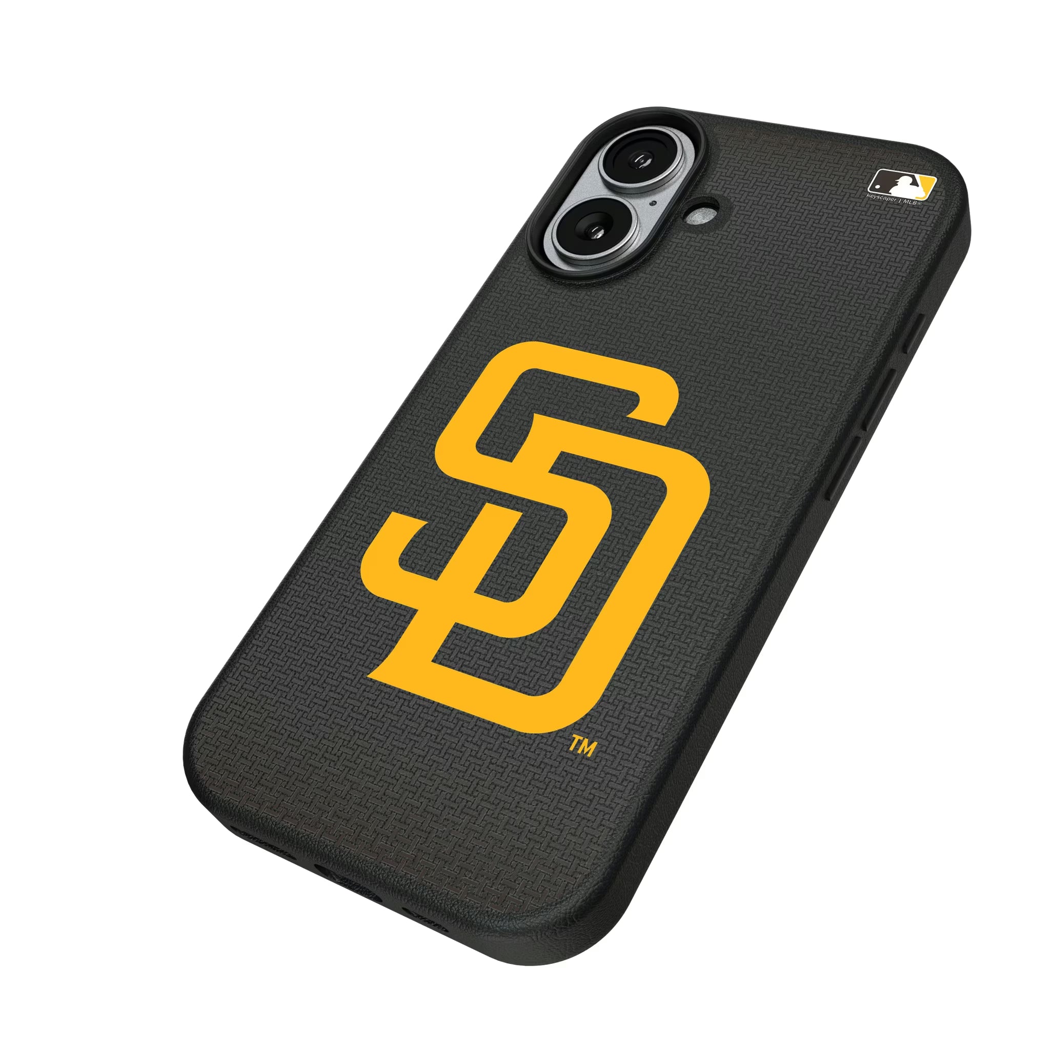 San Diego Padres Linen iPhone MagSafe Compatible Phone Case for Apple iPhone - Isometric View#Device_iPhone 17