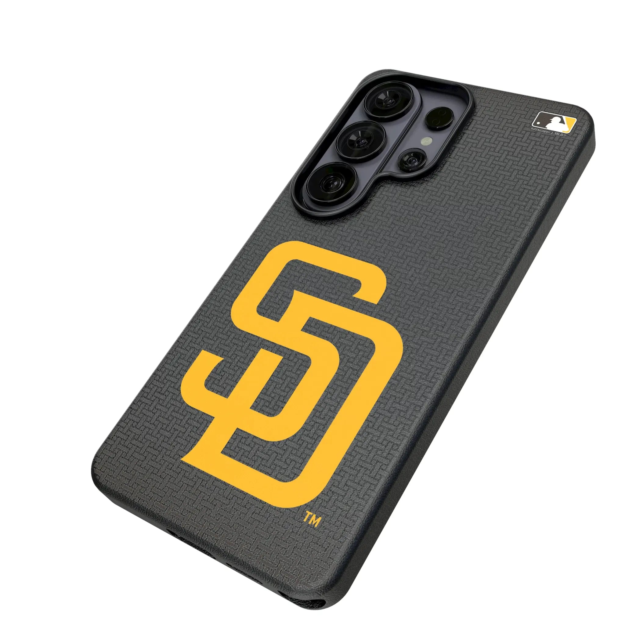 San Diego Padres Linen Galaxy MagSafe Compatible Phone Case for Samsung Galaxy - Isometric View#Device_Galaxy S26 Ultra
