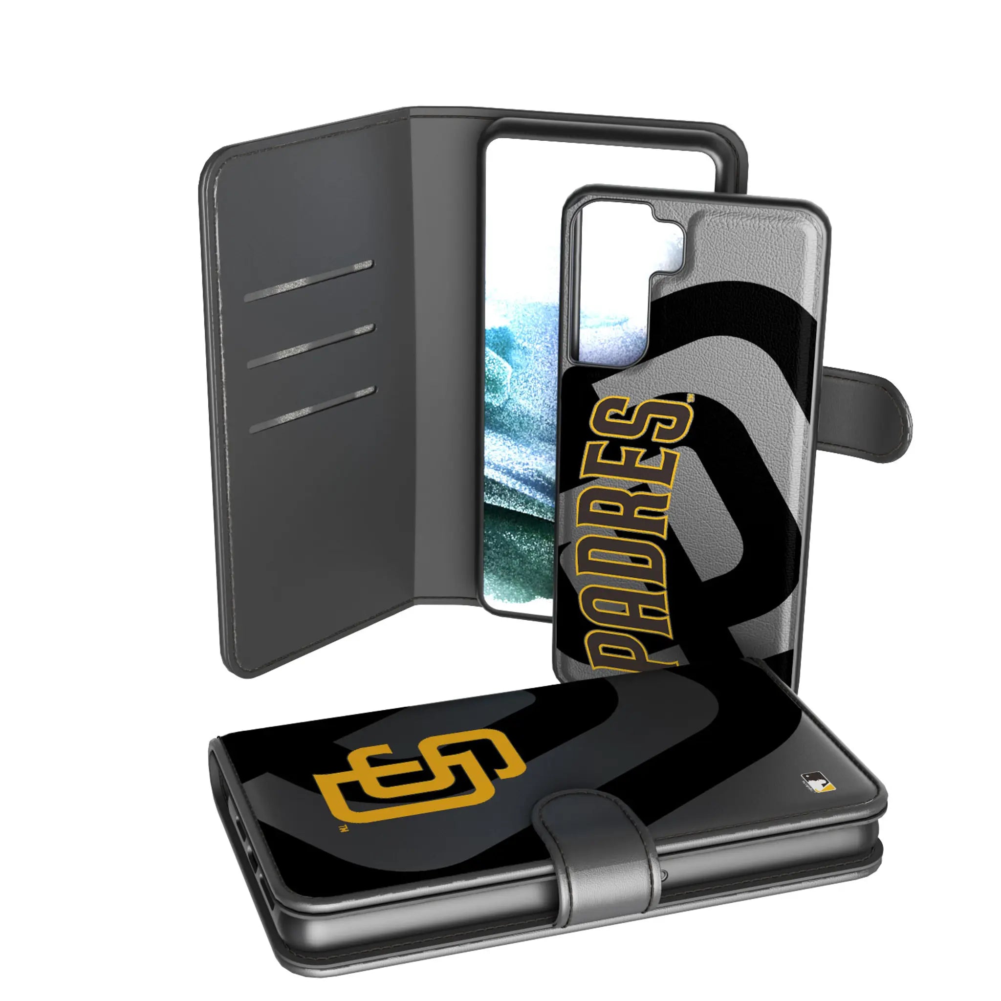 San Diego Padres Monocolor Tilt Galaxy Wallet Phone Case for Samsung Galaxy