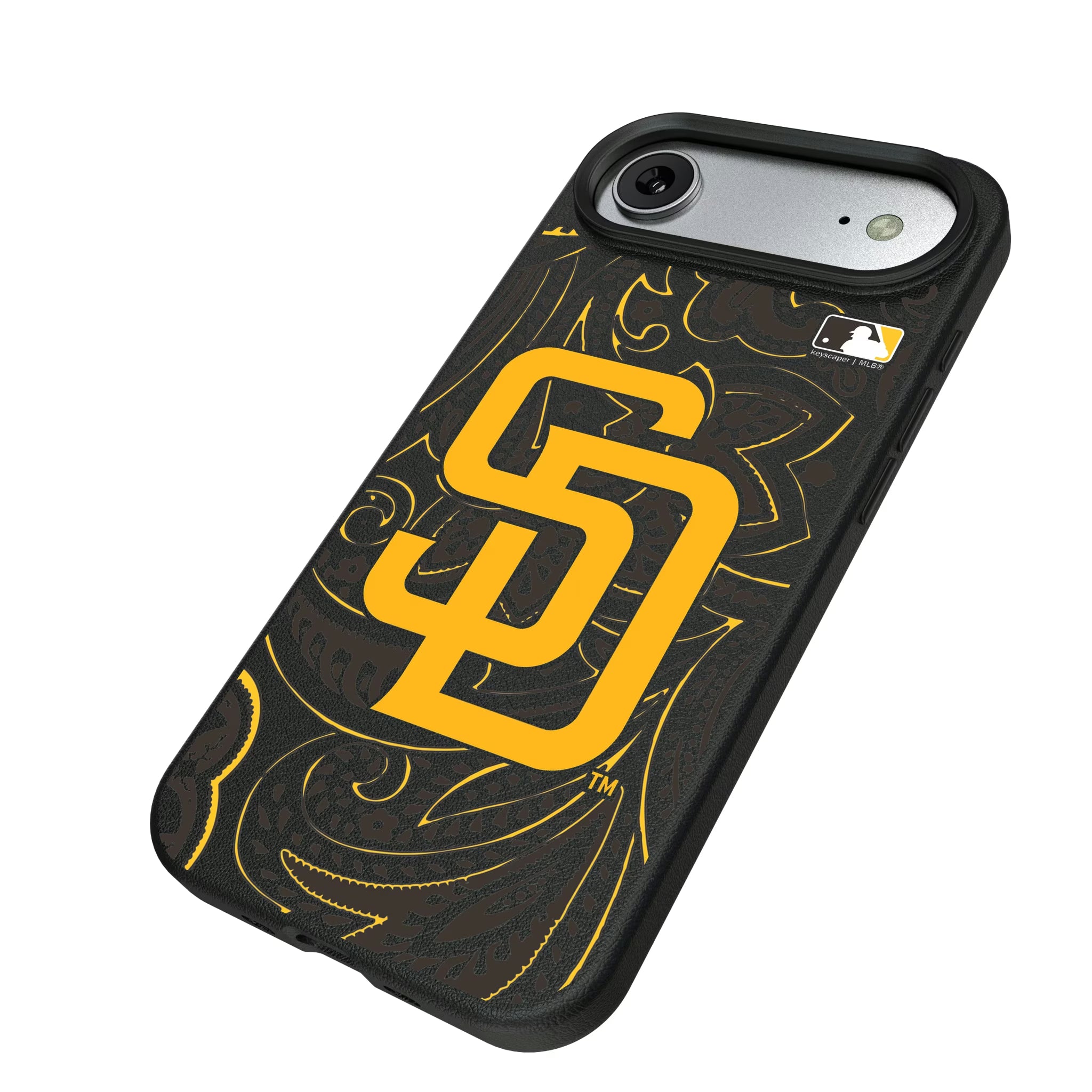 San Diego Padres Paisley iPhone MagSafe Compatible Phone Case for Apple iPhone - Isometric View#Device_iPhone Air