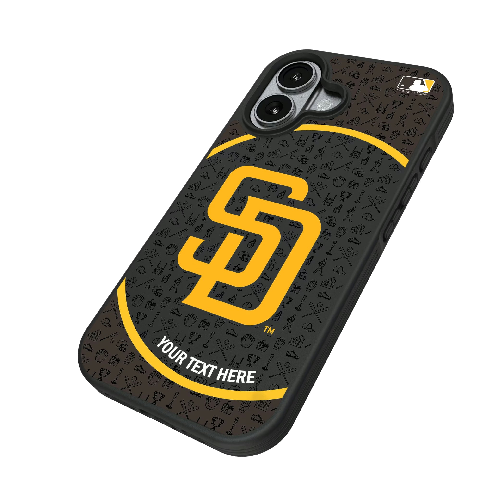 San Diego Padres Personalized Circle iPhone Bump Phone Case for Apple iPhone - Isometric View#Device_iPhone 17