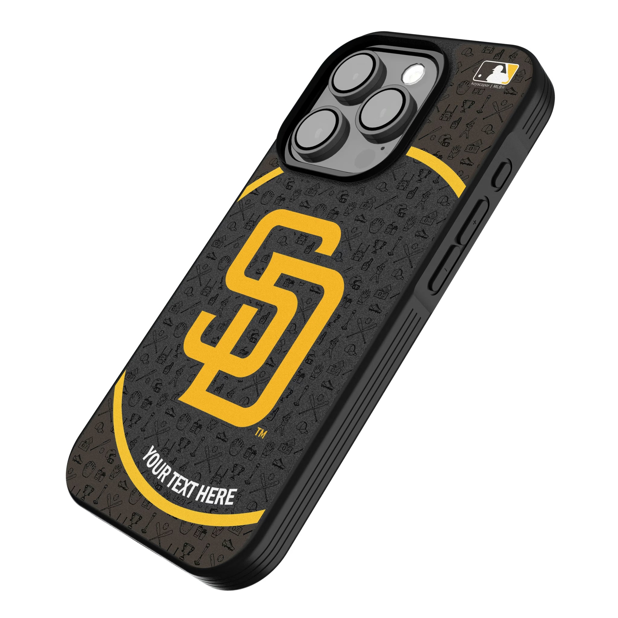 San Diego Padres Personalized Circle iPhone Bump Phone Case for Apple iPhone - Isometric View