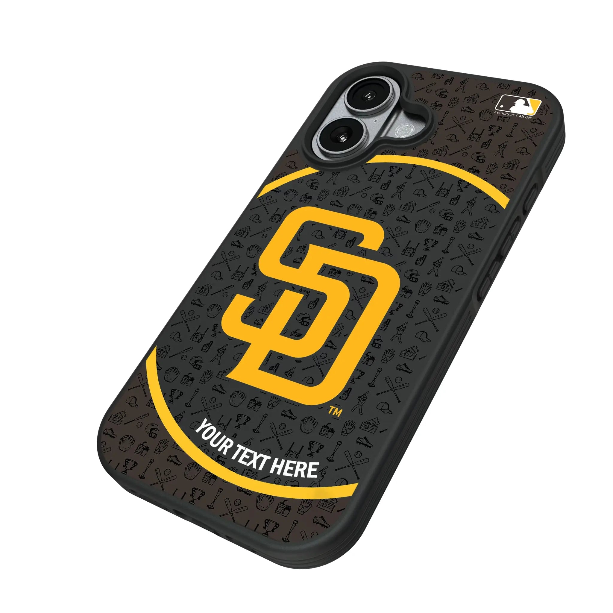 San Diego Padres Personalized Circle iPhone Bump Phone Case for Apple iPhone - Isometric View#Device_iPhone 17