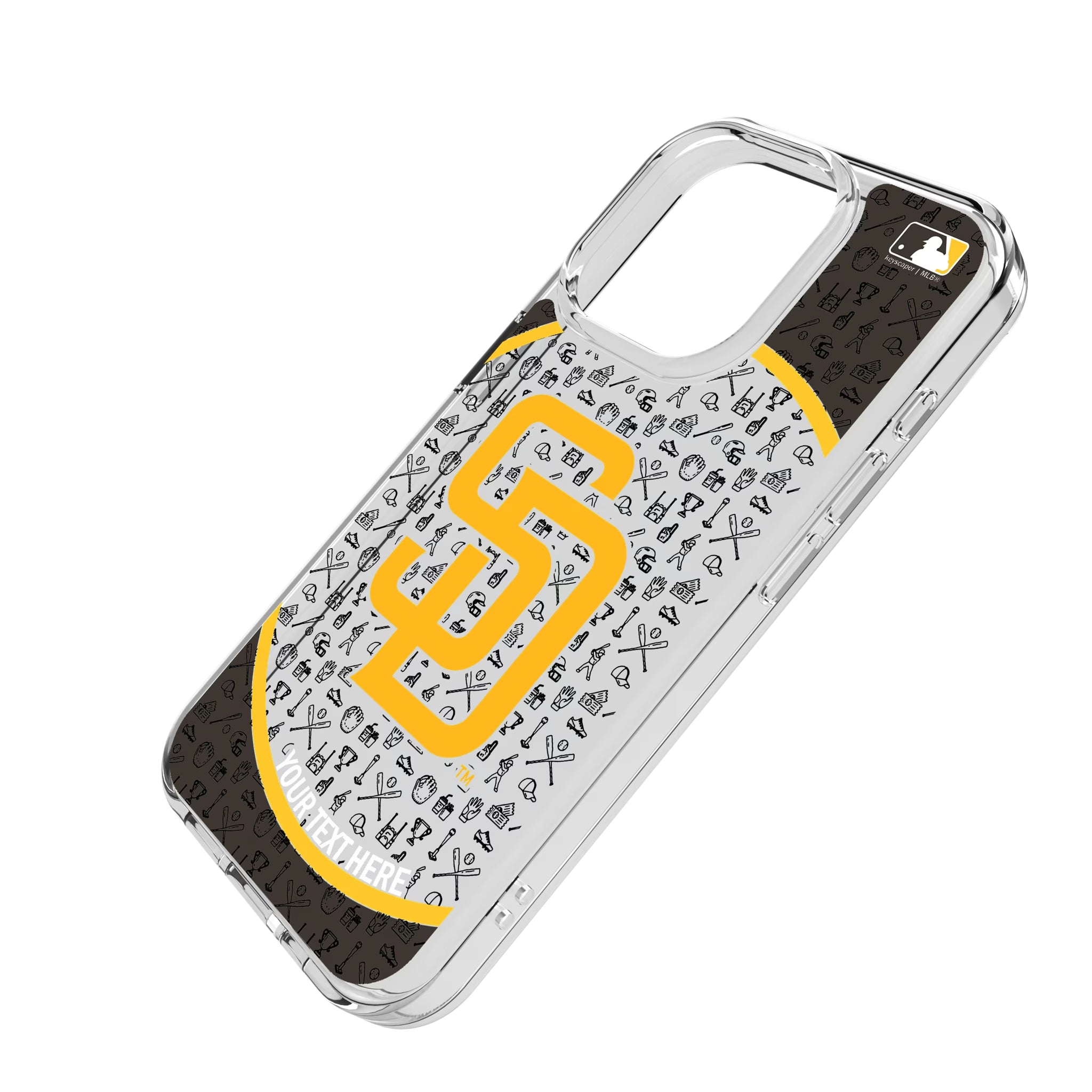 San Diego Padres Personalized Circle iPhone Clear Phone Case for Apple iPhone - Isometric View