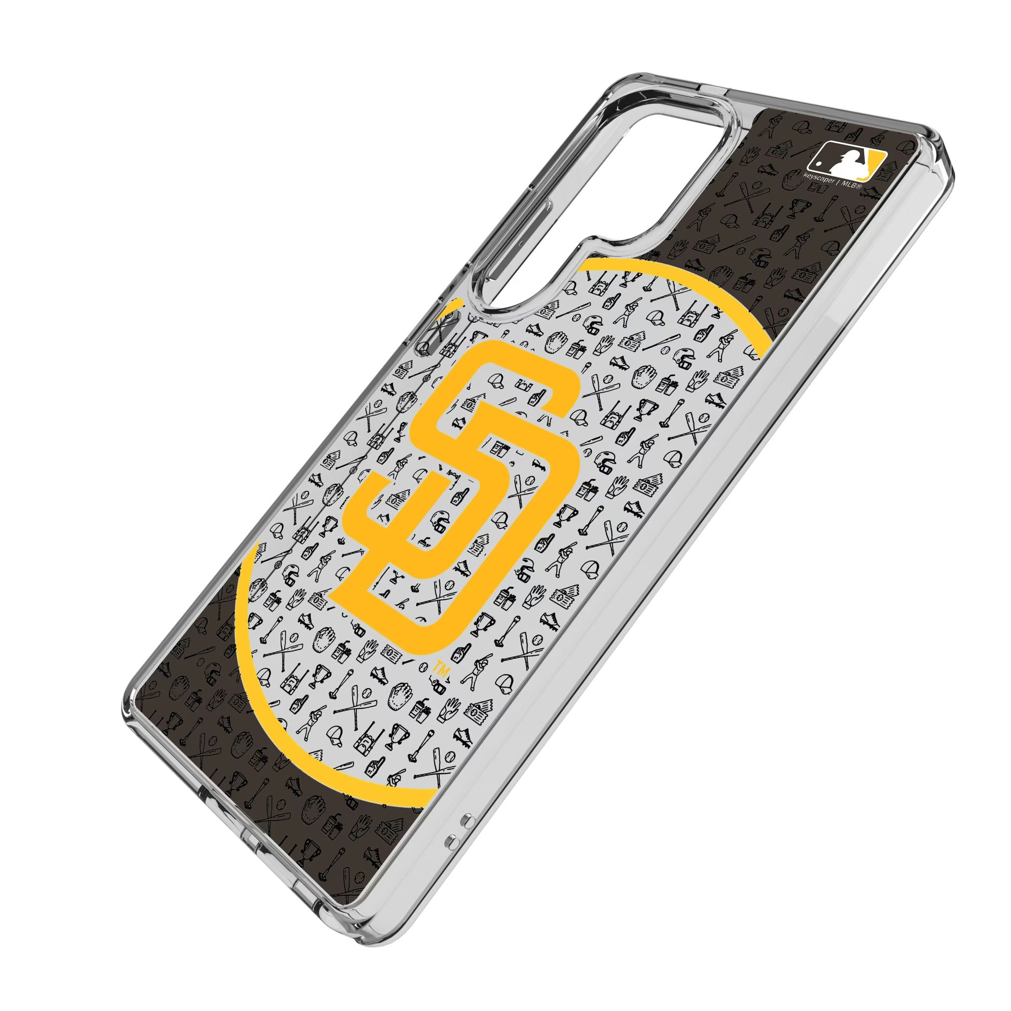 San Diego Padres Personalized Circle Galaxy Clear Phone Case for Samsung Galaxy - Isometric View