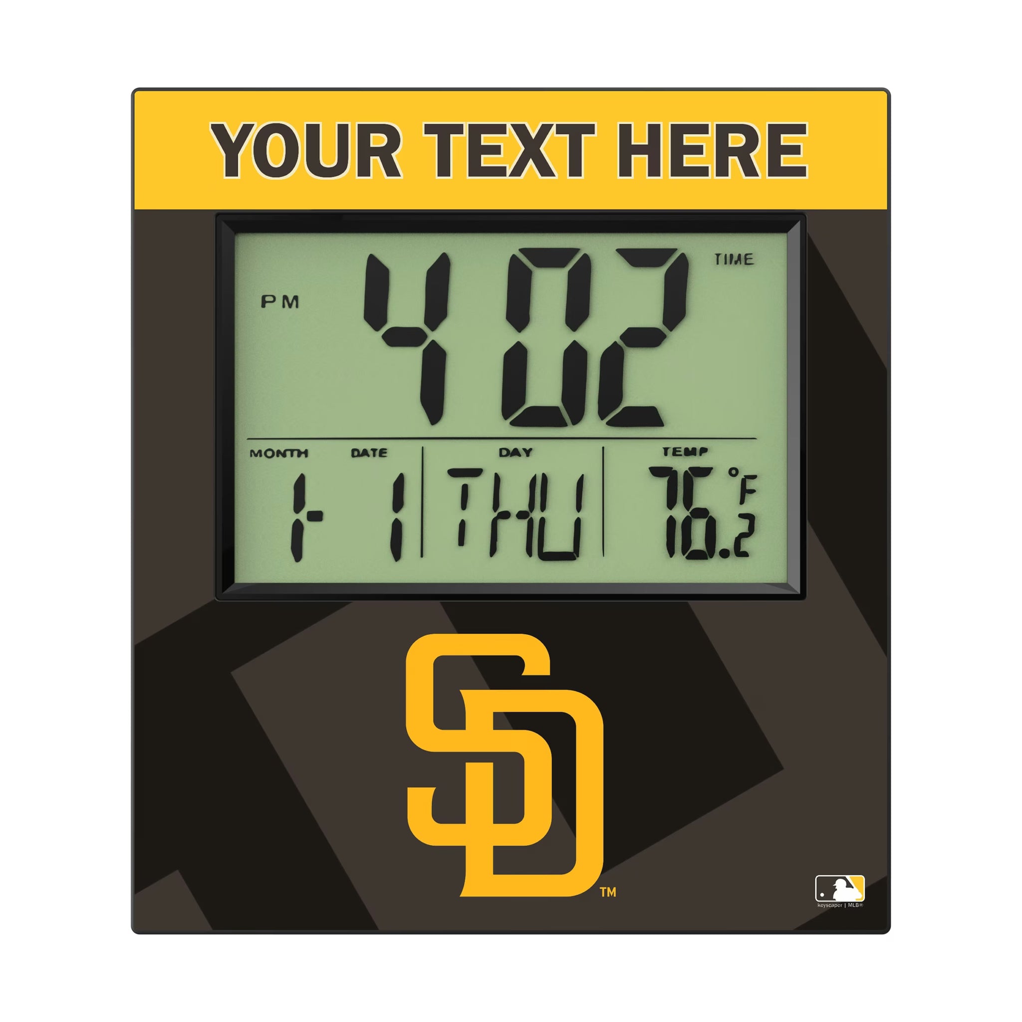 San Diego Padres Personalized Color Block Wall Clock