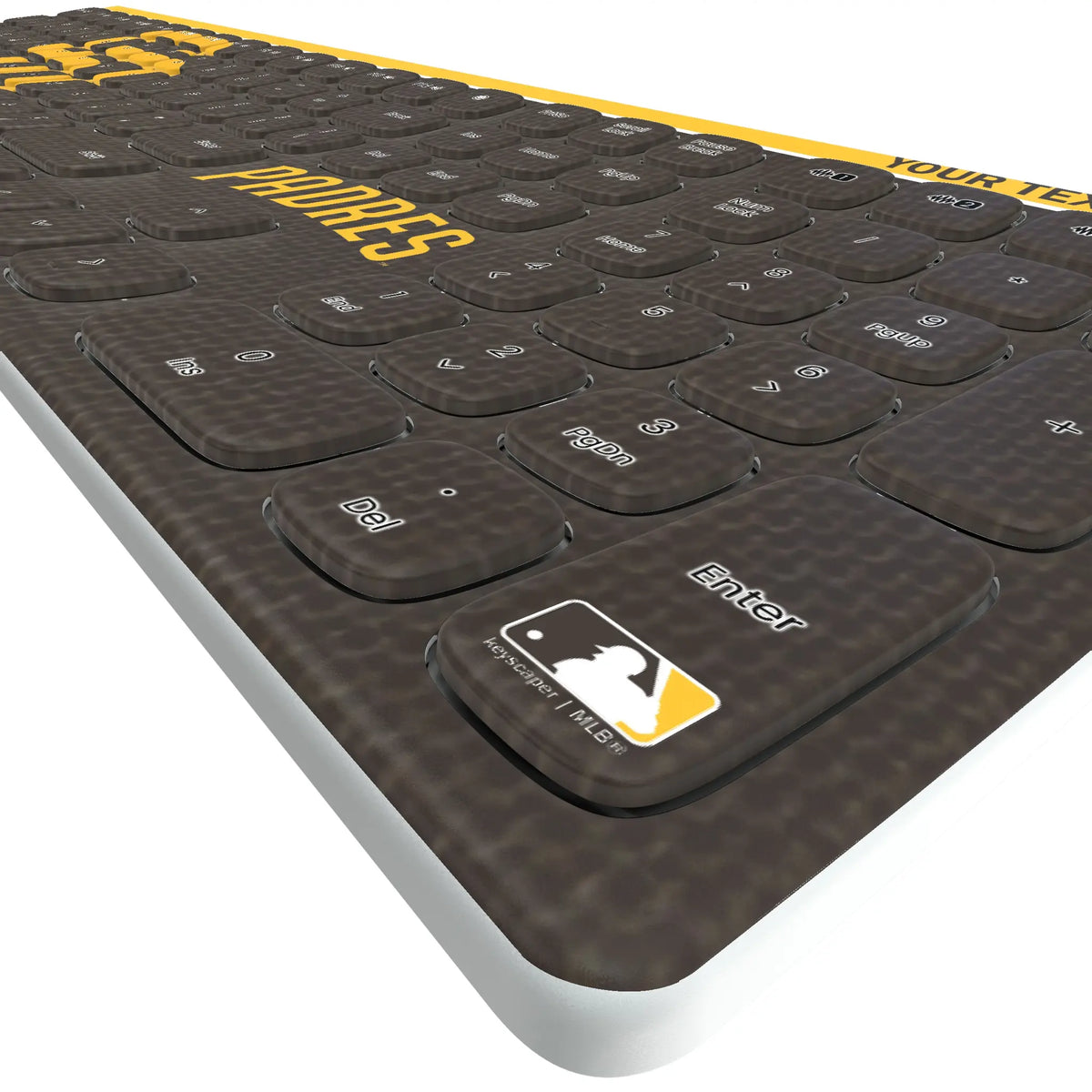 San Diego Padres Personalized Endzone Solid KKB605 Curved Wireless Keyboard - Detail