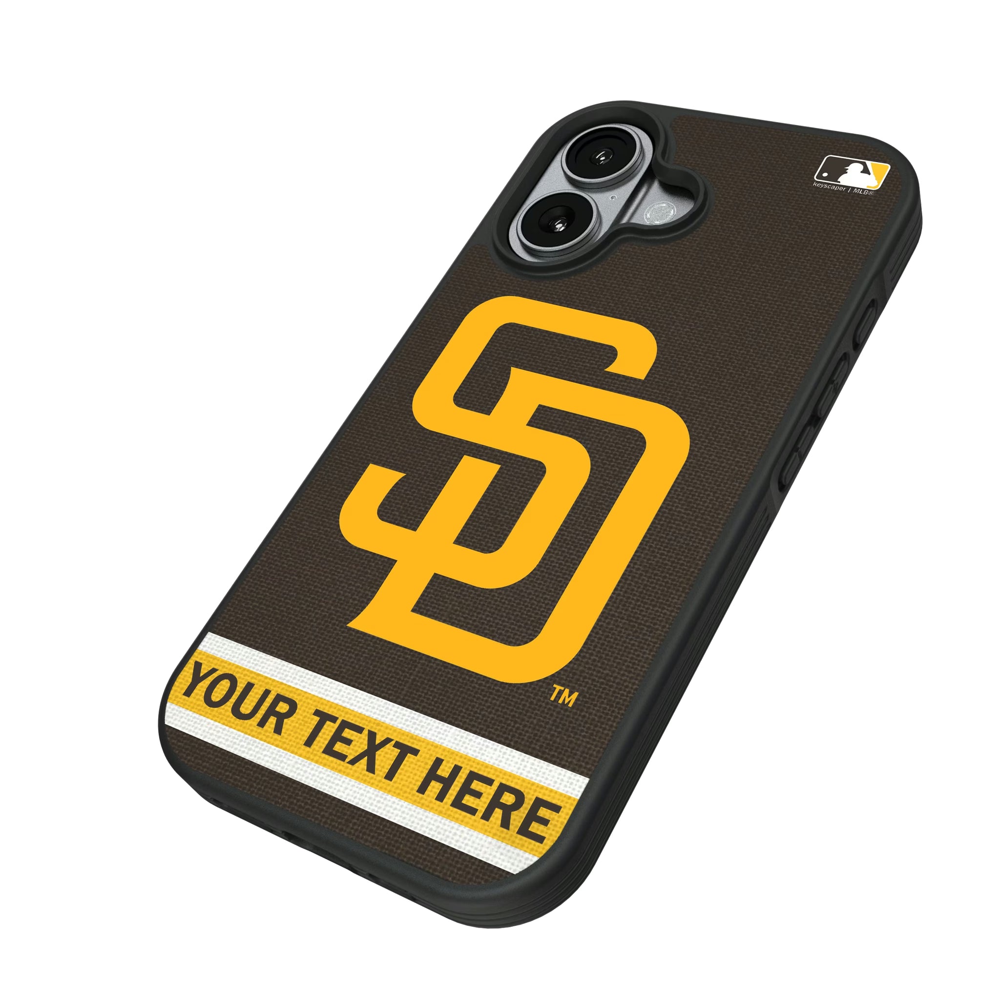 San Diego Padres Personalized Stripe iPhone Bump Phone Case for Apple iPhone - Isometric View#Device_iPhone 17