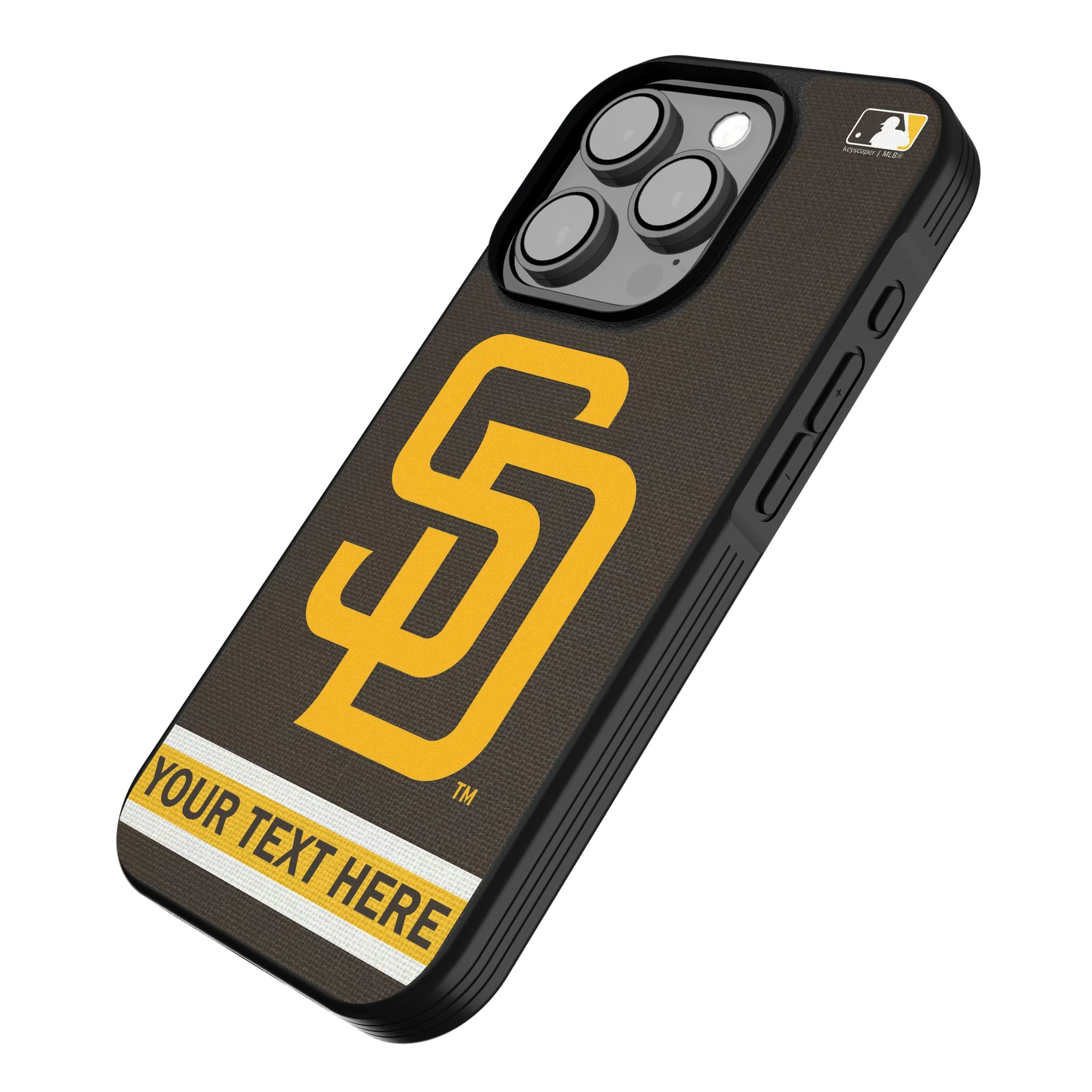 San Diego Padres Personalized Stripe iPhone Bump Phone Case for Apple iPhone - Isometric View