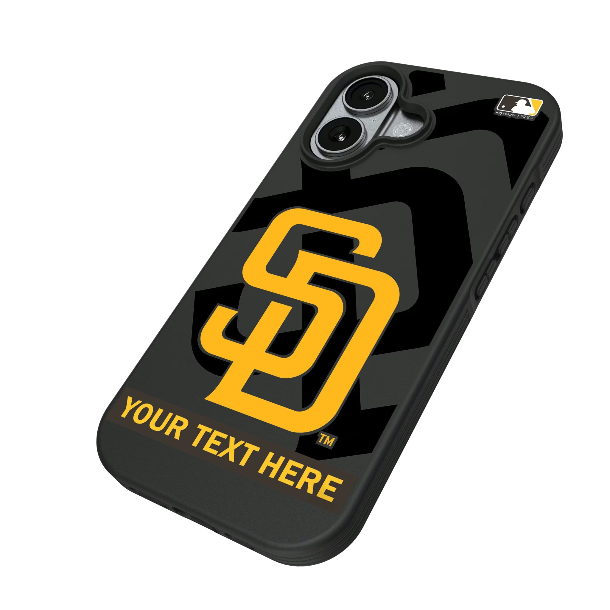 San Diego Padres Personalized Tilt iPhone Bump Phone Case for Apple iPhone - Isometric View#Device_iPhone 17
