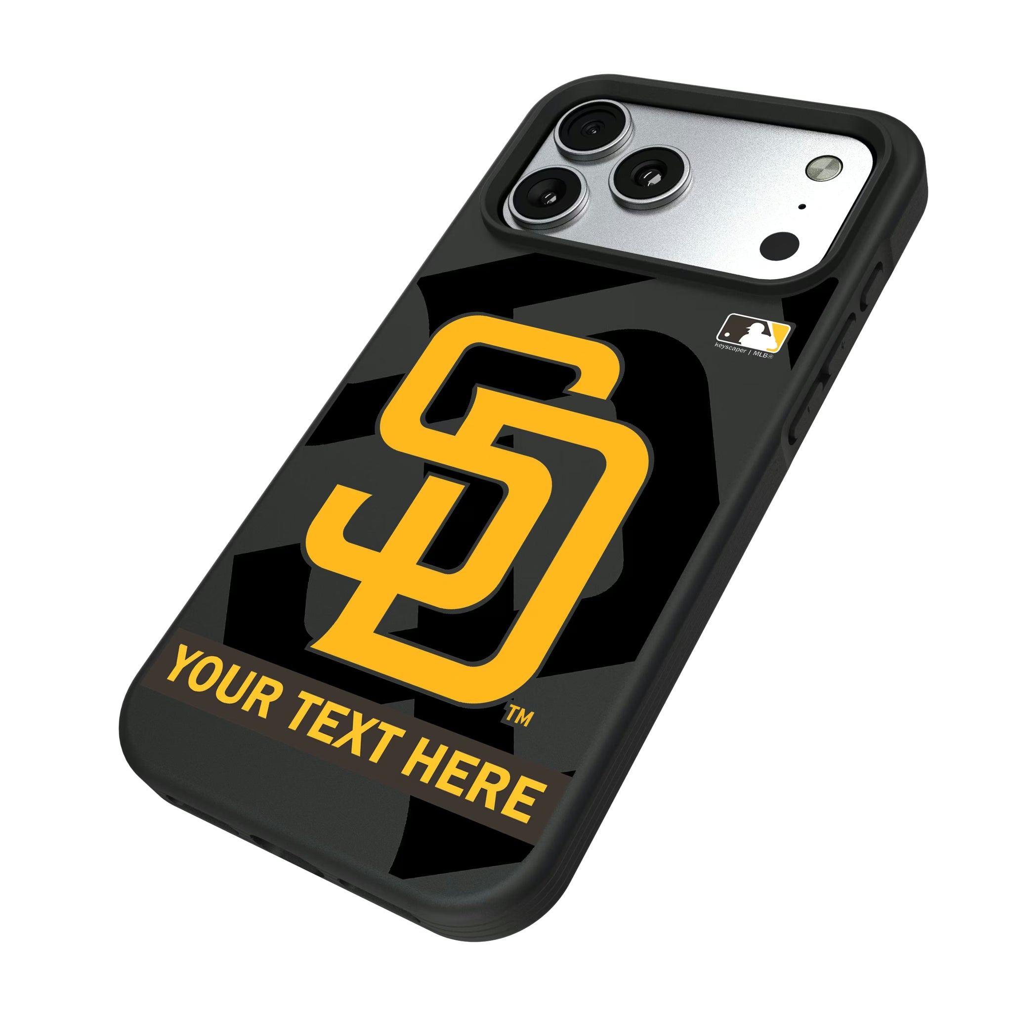 San Diego Padres Personalized Tilt iPhone Bump Phone Case for Apple iPhone - Isometric View#Device_iPhone 17 Pro Max